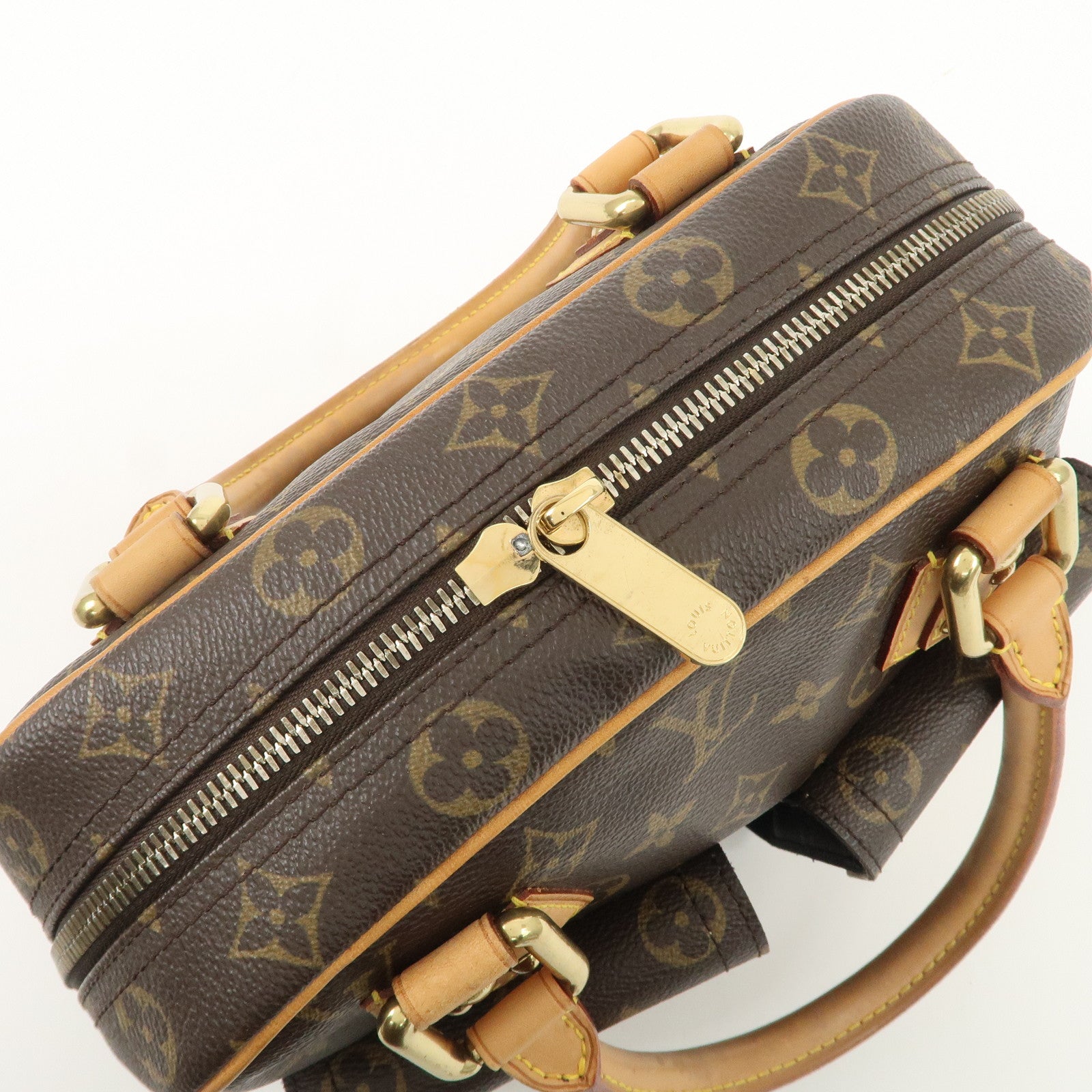 Louis Vuitton Monogram Manhattan PM Hand Bag Brown M40026 Used