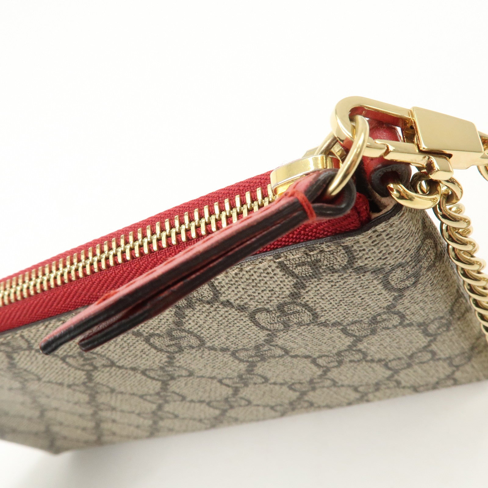 GUCCI Holiday Collection GG Supreme Kingsnake Chain Pouch Used