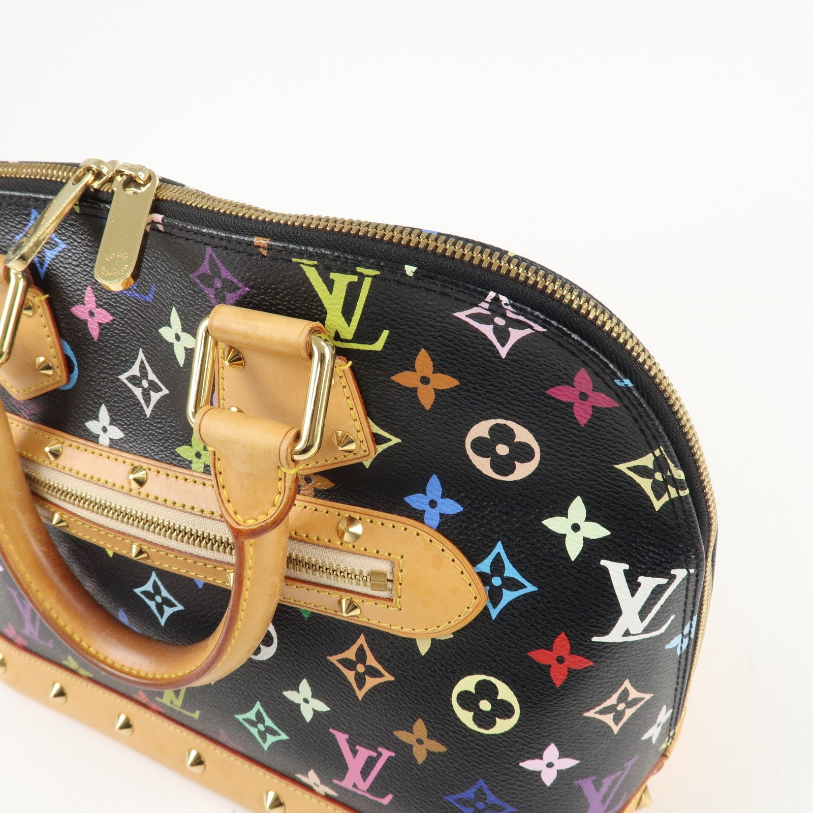 Louis Vuitton Monogram Multi Color Alma Hand Bag Noir M92646 Used