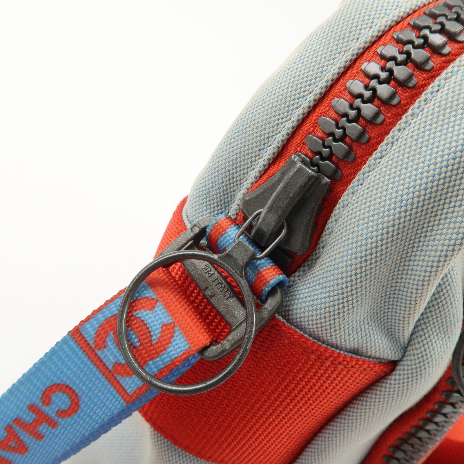 CHANEL Sports Nylon Canvas COCO Mark Shoulder Bag Blue Red