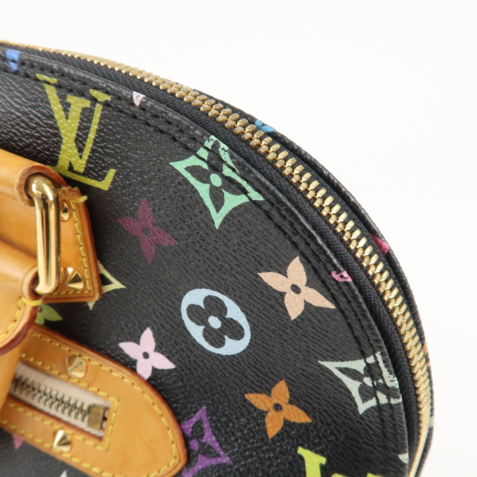 Louis Vuitton Monogram Multicolor Alma Hand Bag Noir M92646 Used