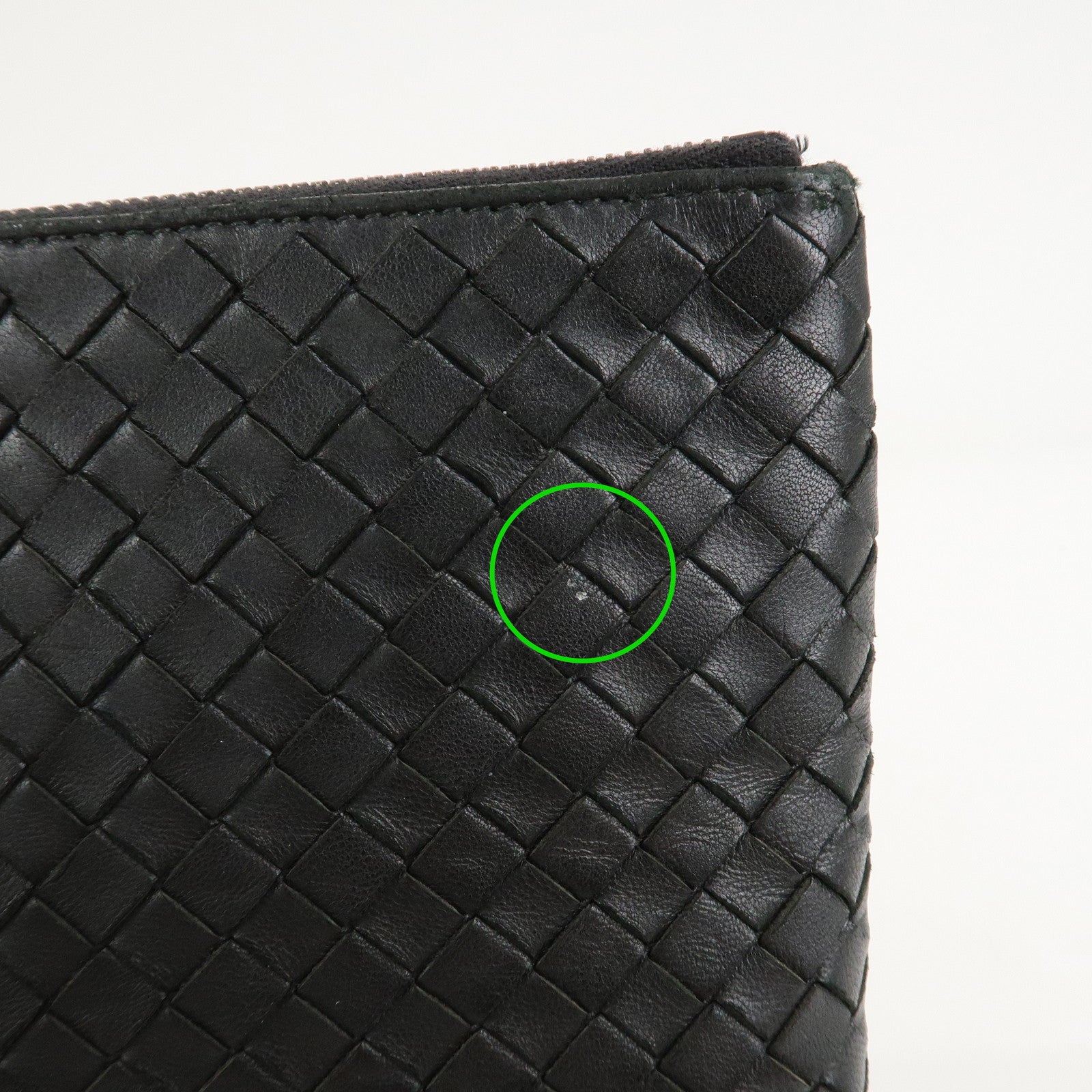 BOTTEGA VENETA Intrecciato Leather Clutch Bag Black