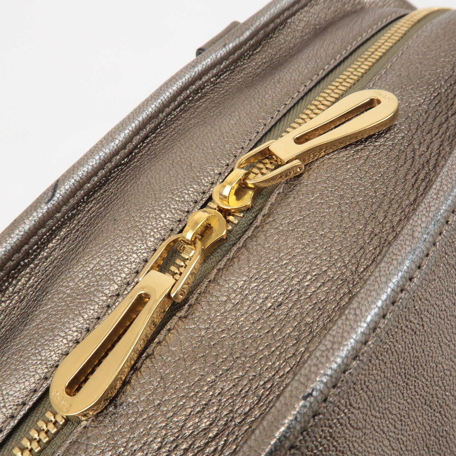 LOEWE Anagram Leather Amazona 28 Hand Bag Gold