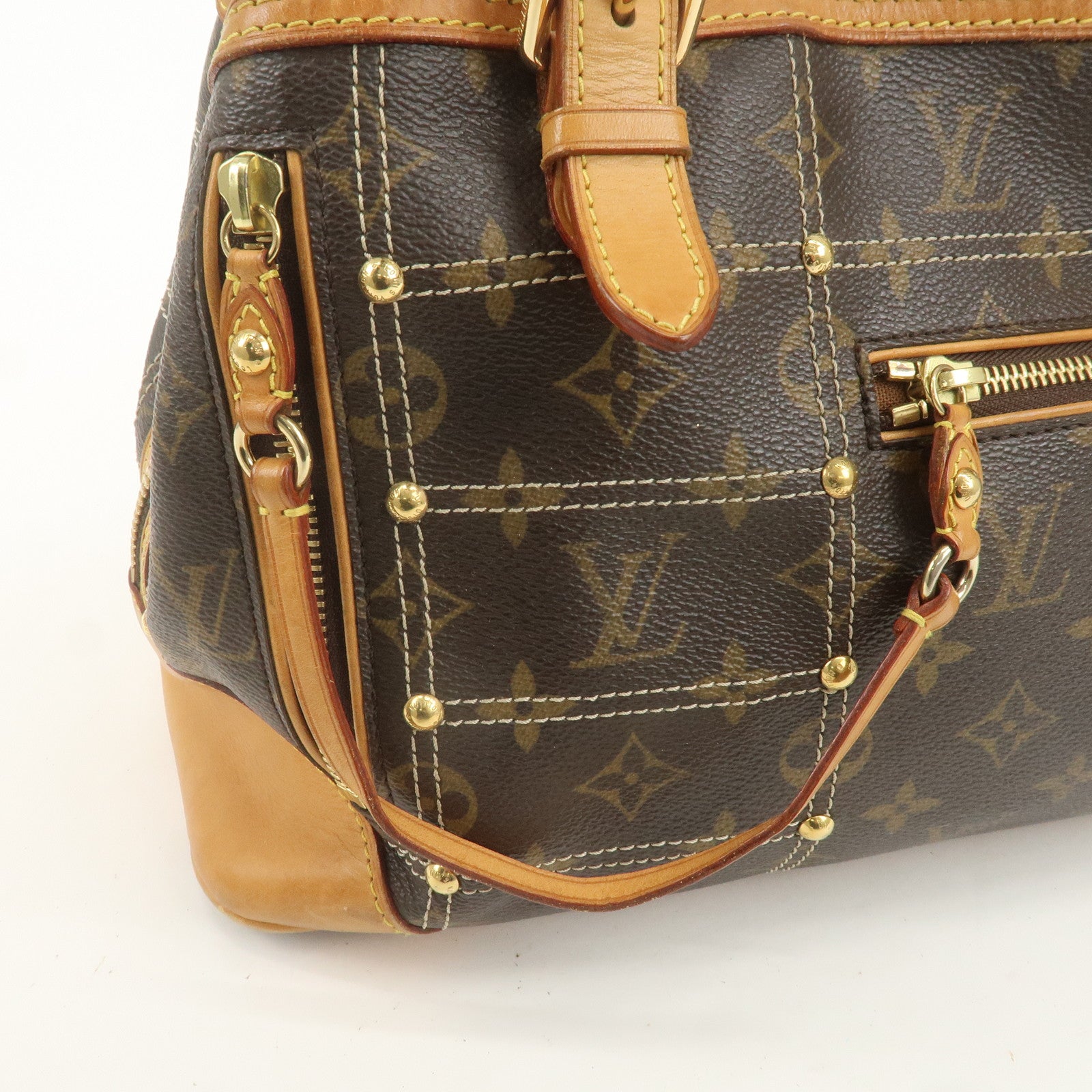 Louis Vuitton Monogram Rivet Hand Bag Shoulder Bag M40140