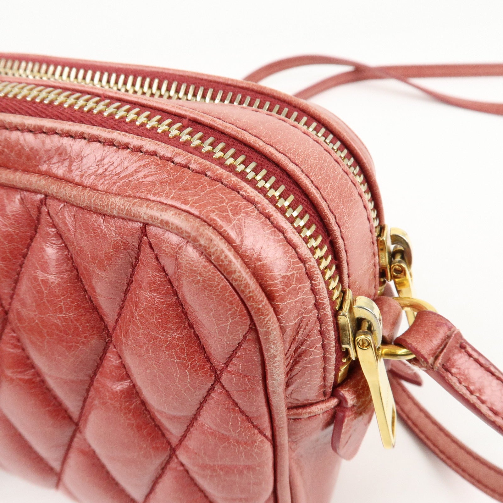 MIU MIU Leather Shoulder Bag Crossbodyb Bag Pink 5BH543