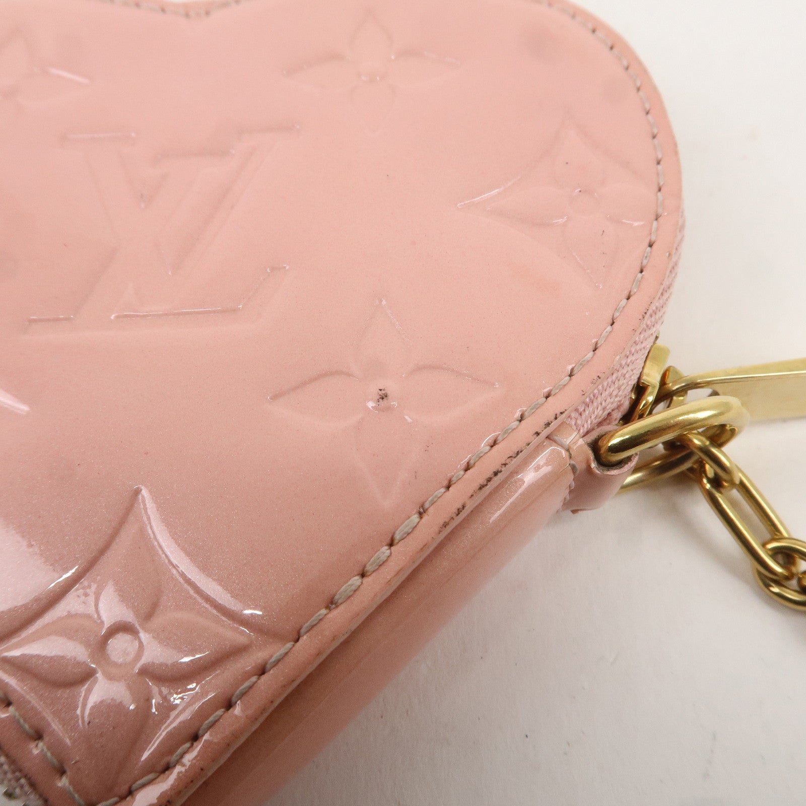 Louis Vuitton Vernis Porte Monnaie Coeur CoinCase RosePearl M91431