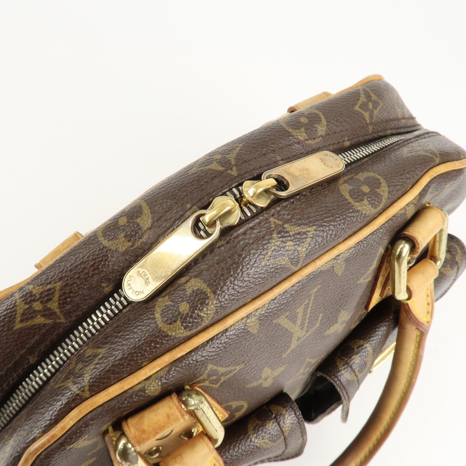 Louis Vuitton Monogram Manhattan PM Hand Bag Brown M40026 Used