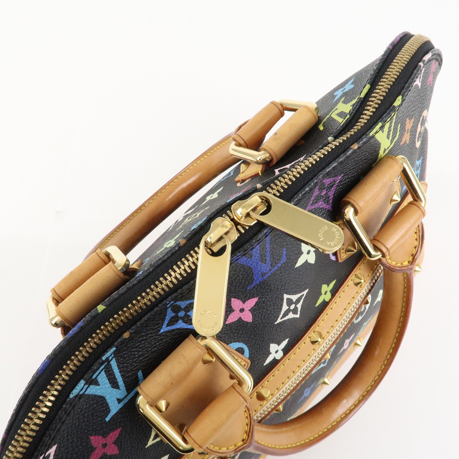 Louis Vuitton Monogram Multi Color Alma Hand Bag Noir M92646 Used