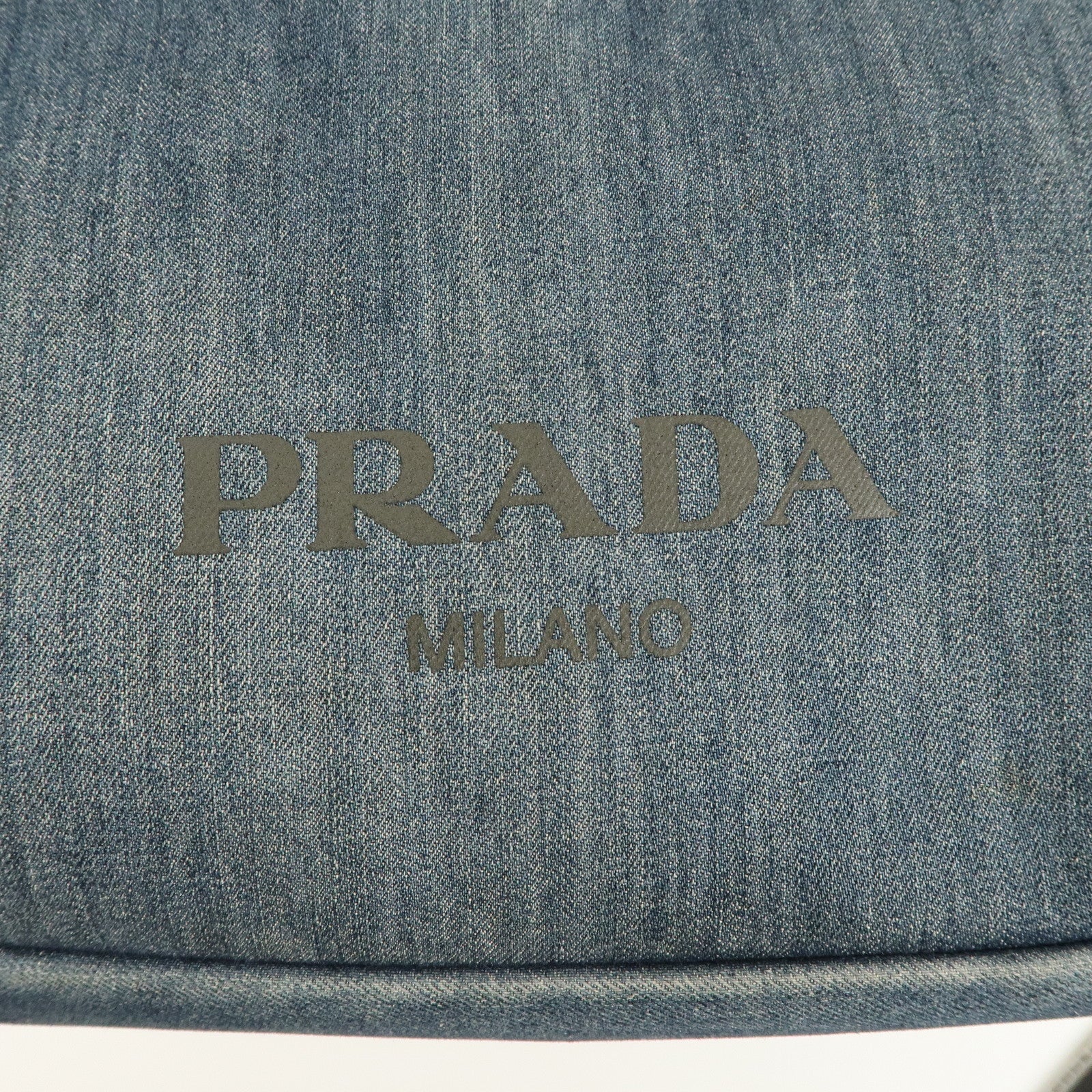 PRADA Denim Leather 2way Shoulder Bag Blue