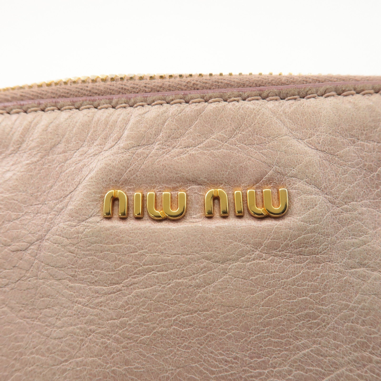 MIU MIU Leather Side Ribbon 2WAY Bag Hand Bag Shoulder Bag Pink