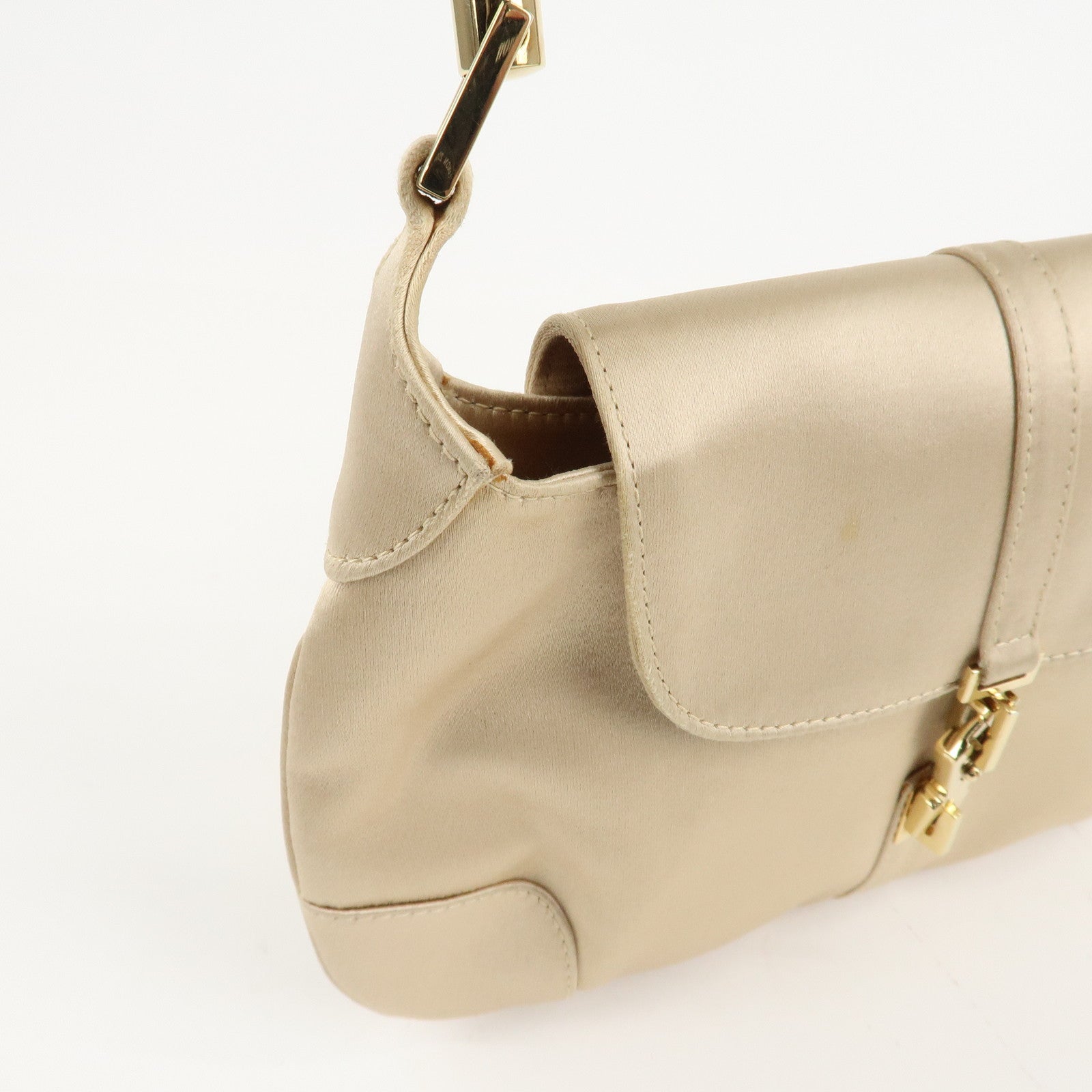 GUCCI Bamboo Satin Kandensky Mini Handbag Beige 205.0811.2684 Used