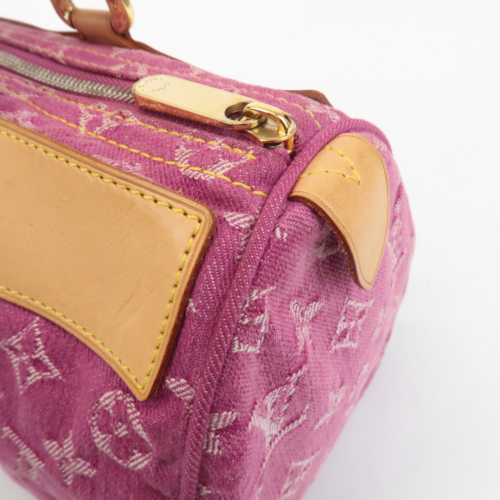 Louis Vuitton Monogram Denim Neo Speedy Boston Bag Pink M95214 Used