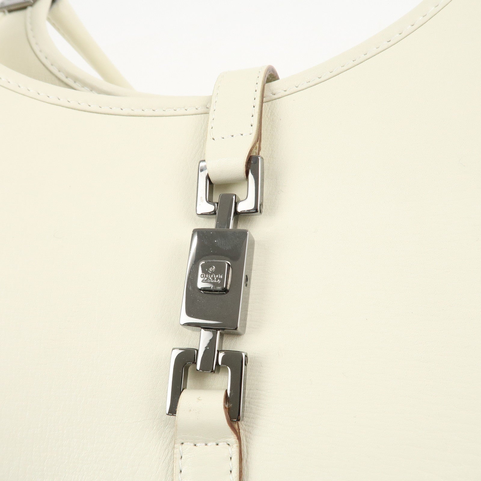 GUCCI Jackie Leather Shoulder Bag Hand Bag White 1721 Used