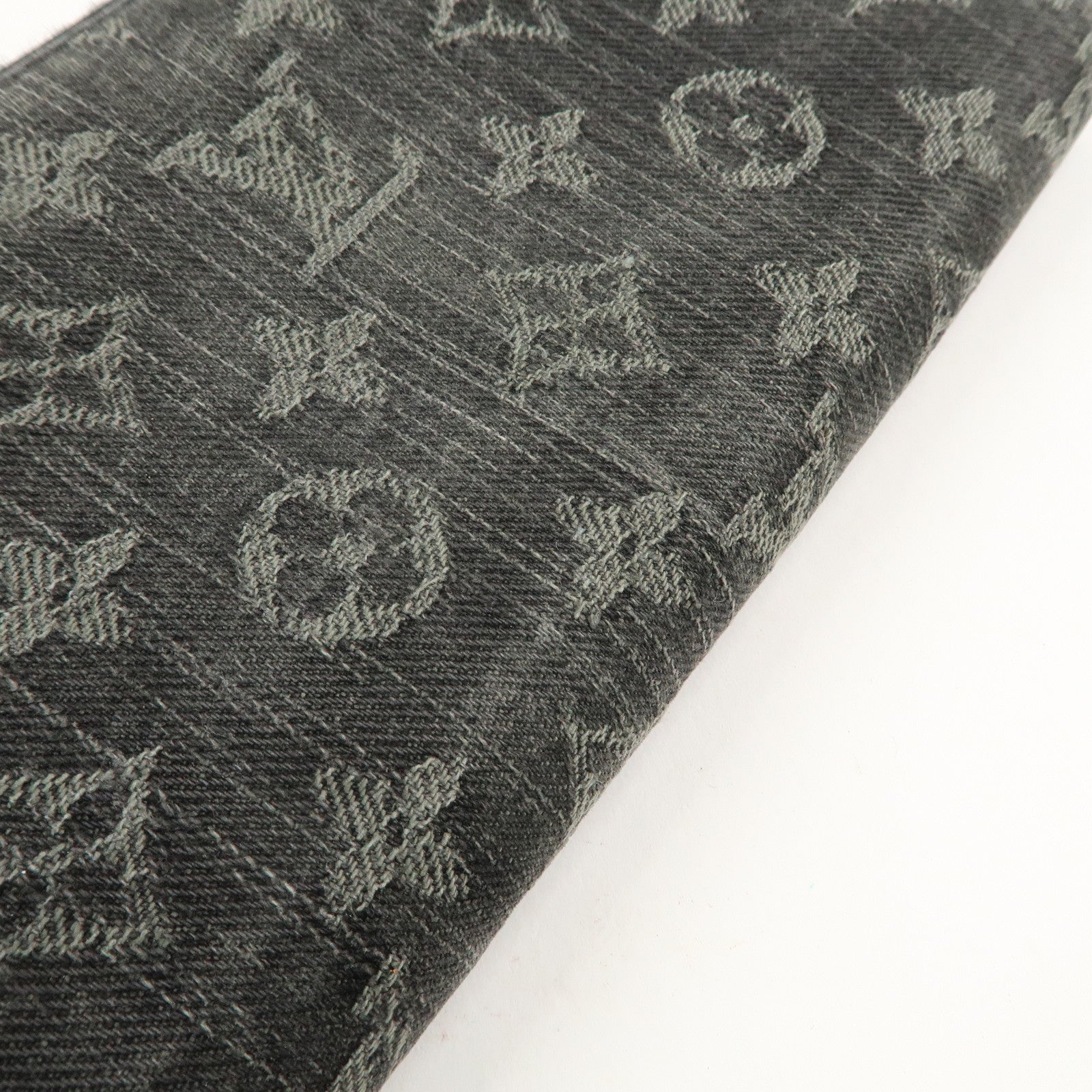 Louis Vuitton Monogram Denim Zippy Wallet Noir Black M95614