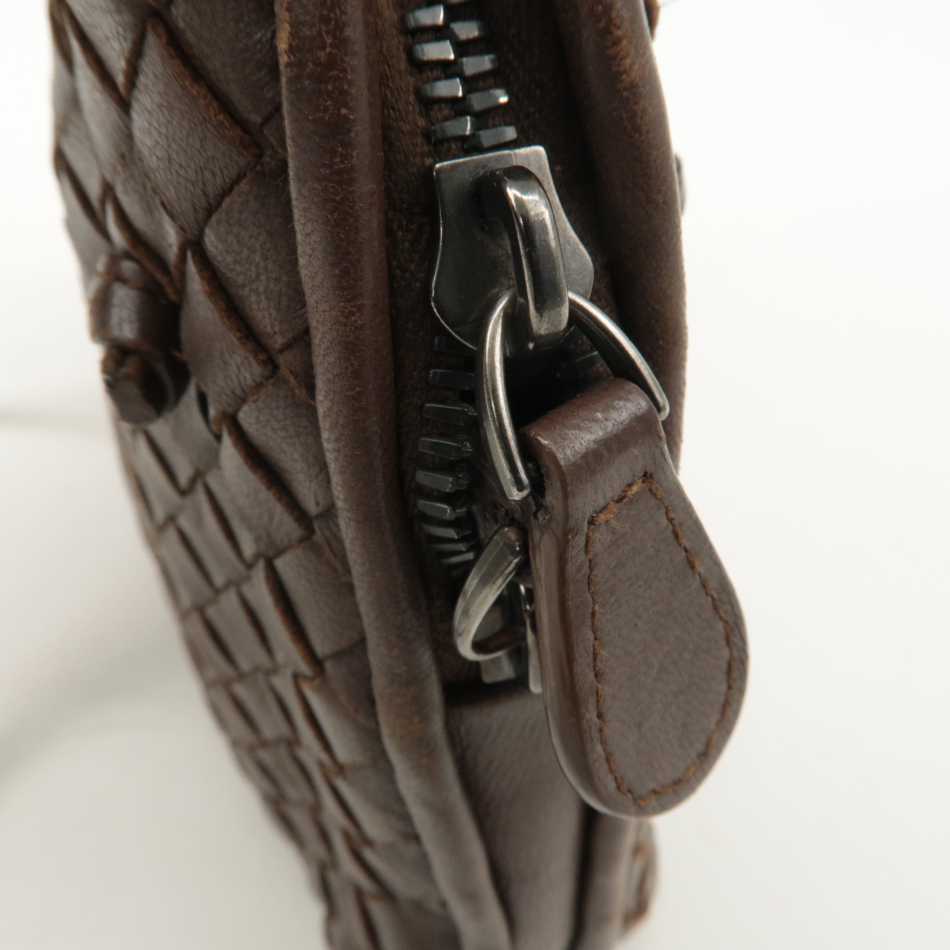 BOTTEGA VENETA Intrecciato Leather Shoulder Bag Brown