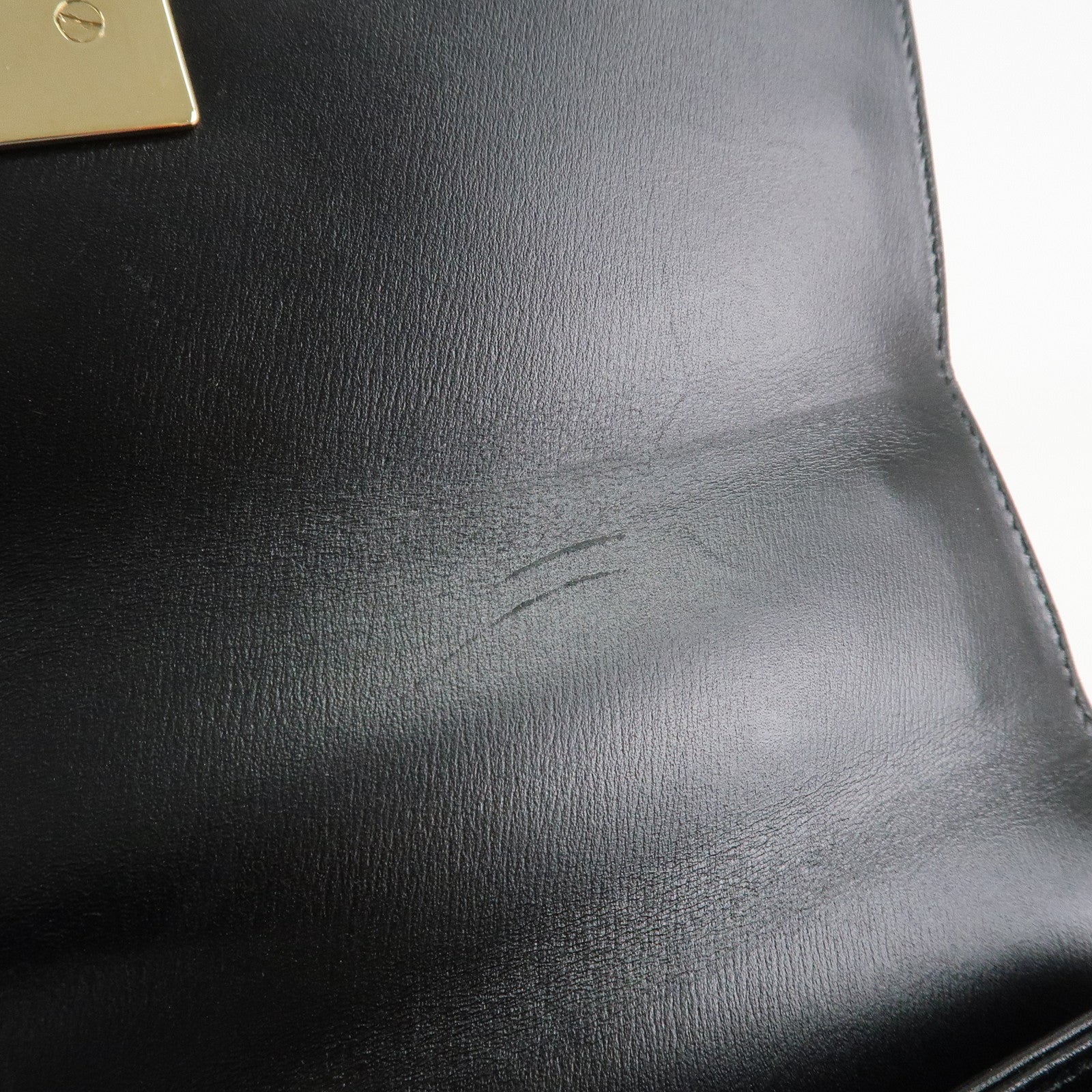 Ferragamo Leather Gancini 2Way Hand Shoulder Bag Black AT210536