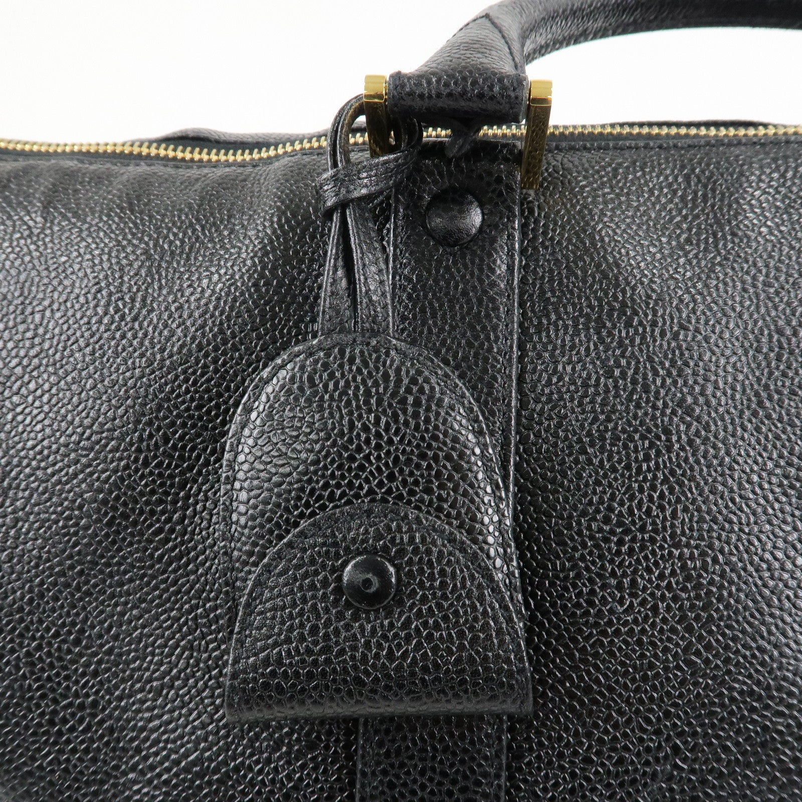 CHANEL Caviar Skin Large COCO 2Way Boston Bag Black