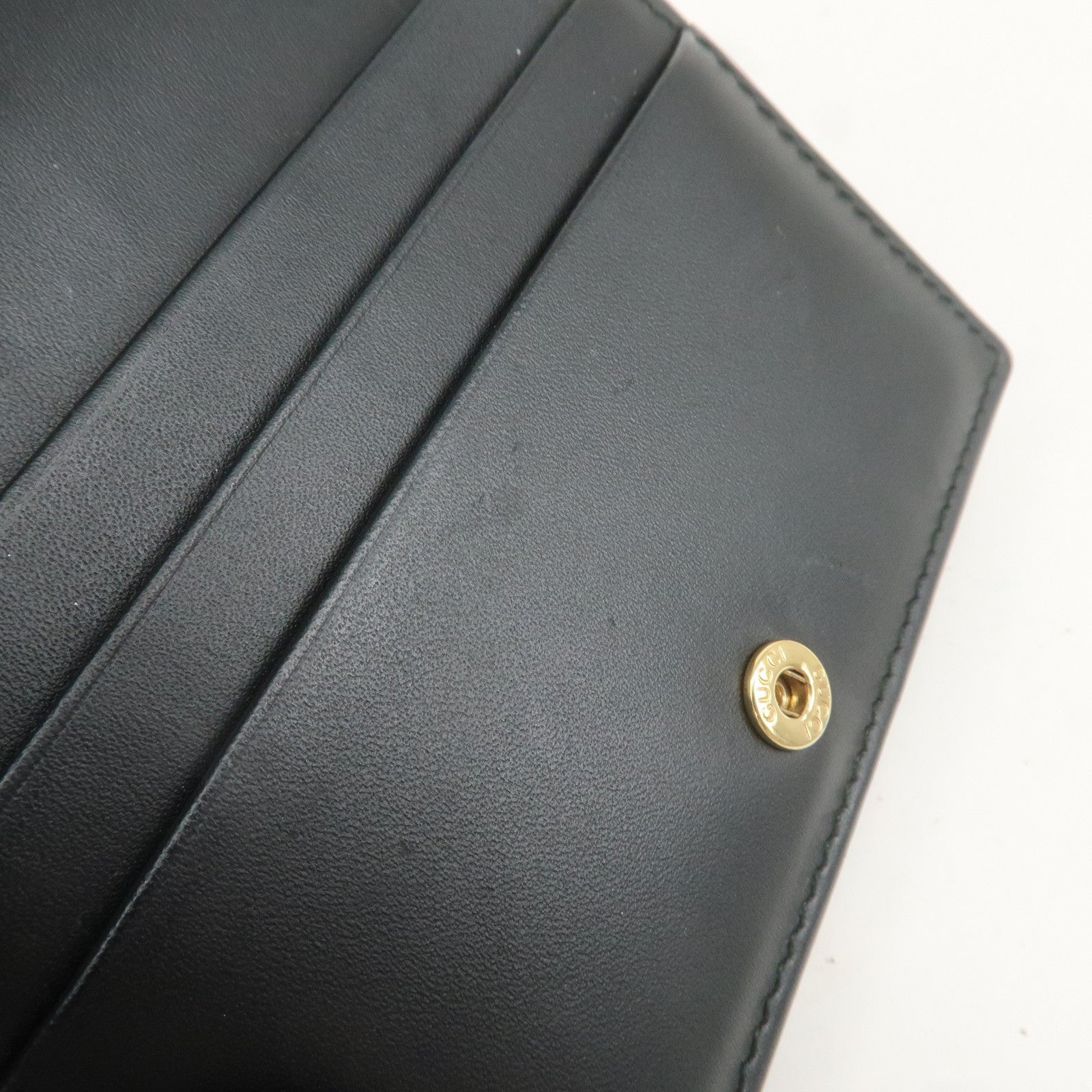 GUCCI Guccissima Leather Card Case Black 410120