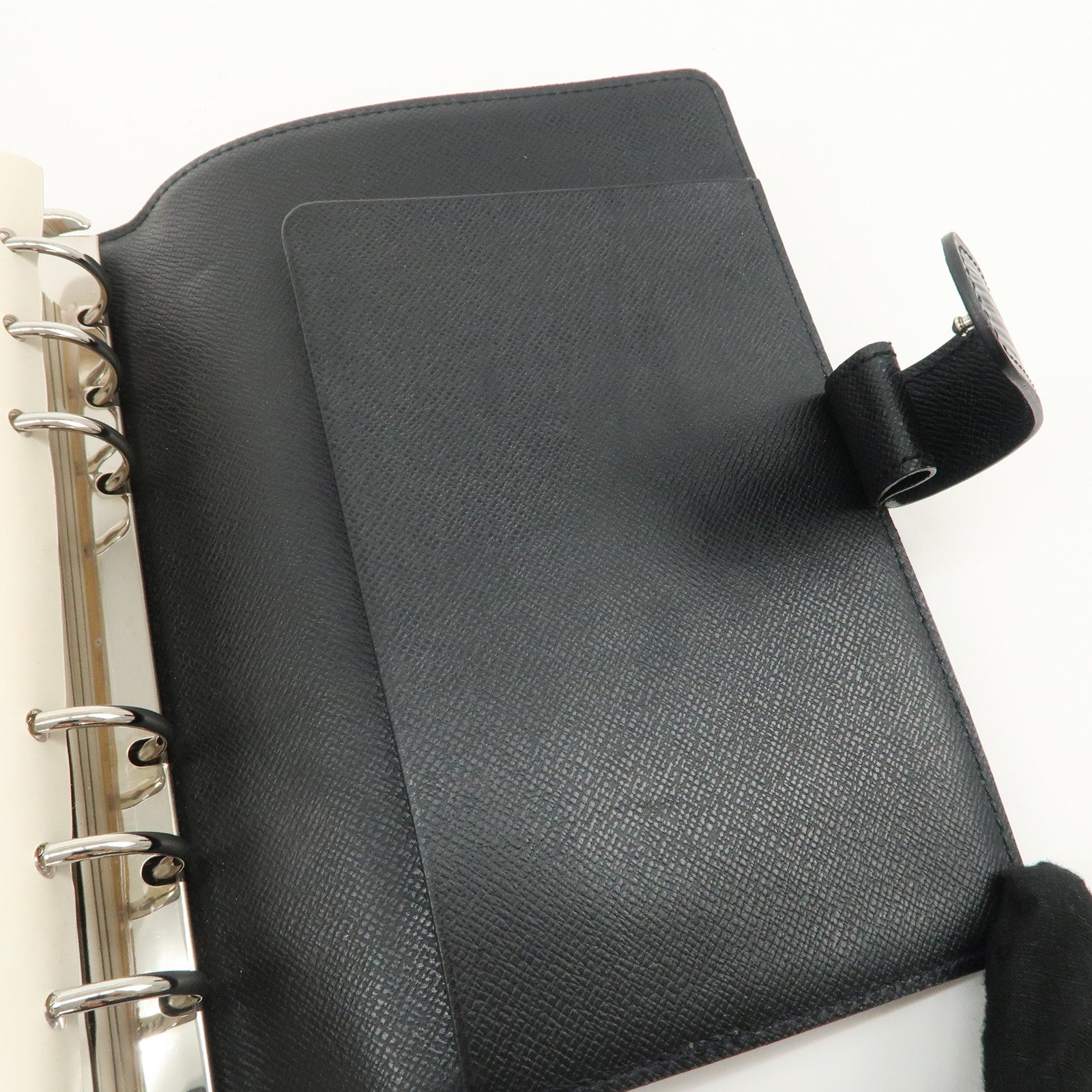 Louis Vuitton Epi Agenda MM Planner Cover Noir Black R20202 Used