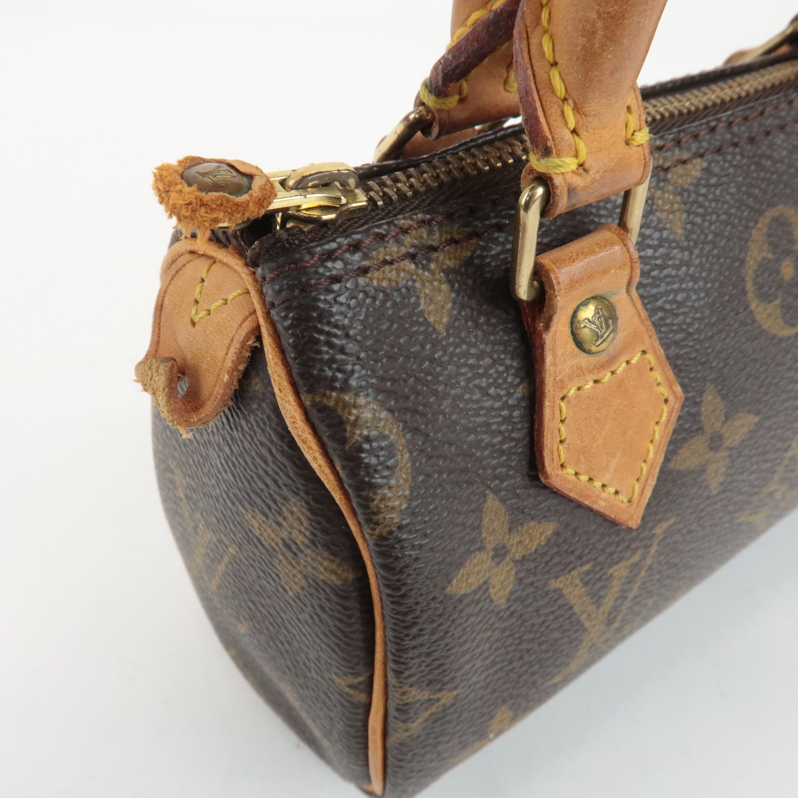 Louis Vuitton Monogram Mini Speedy Hand Bag Brown M41534 Used