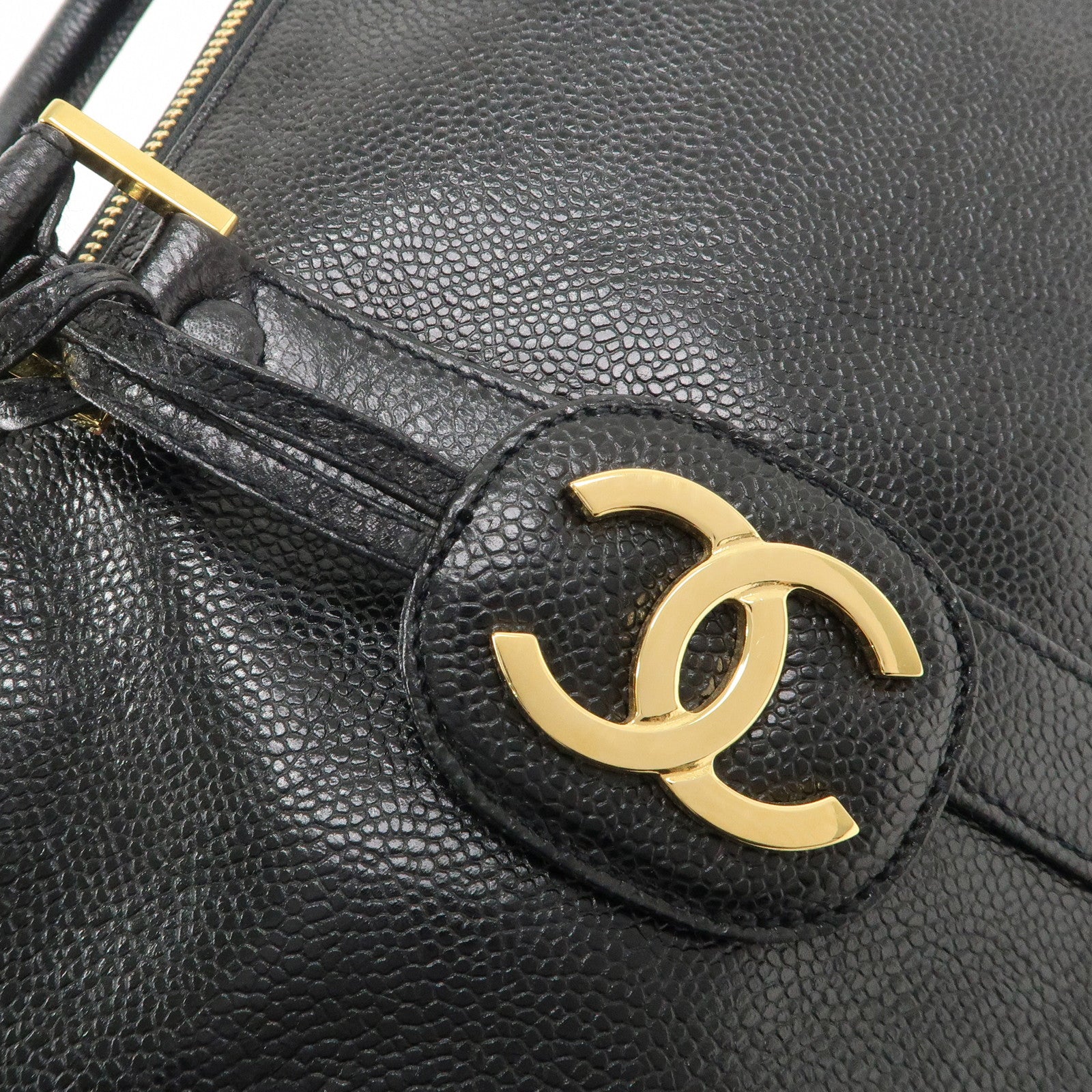 CHANEL Caviar Skin Boston Bag Black