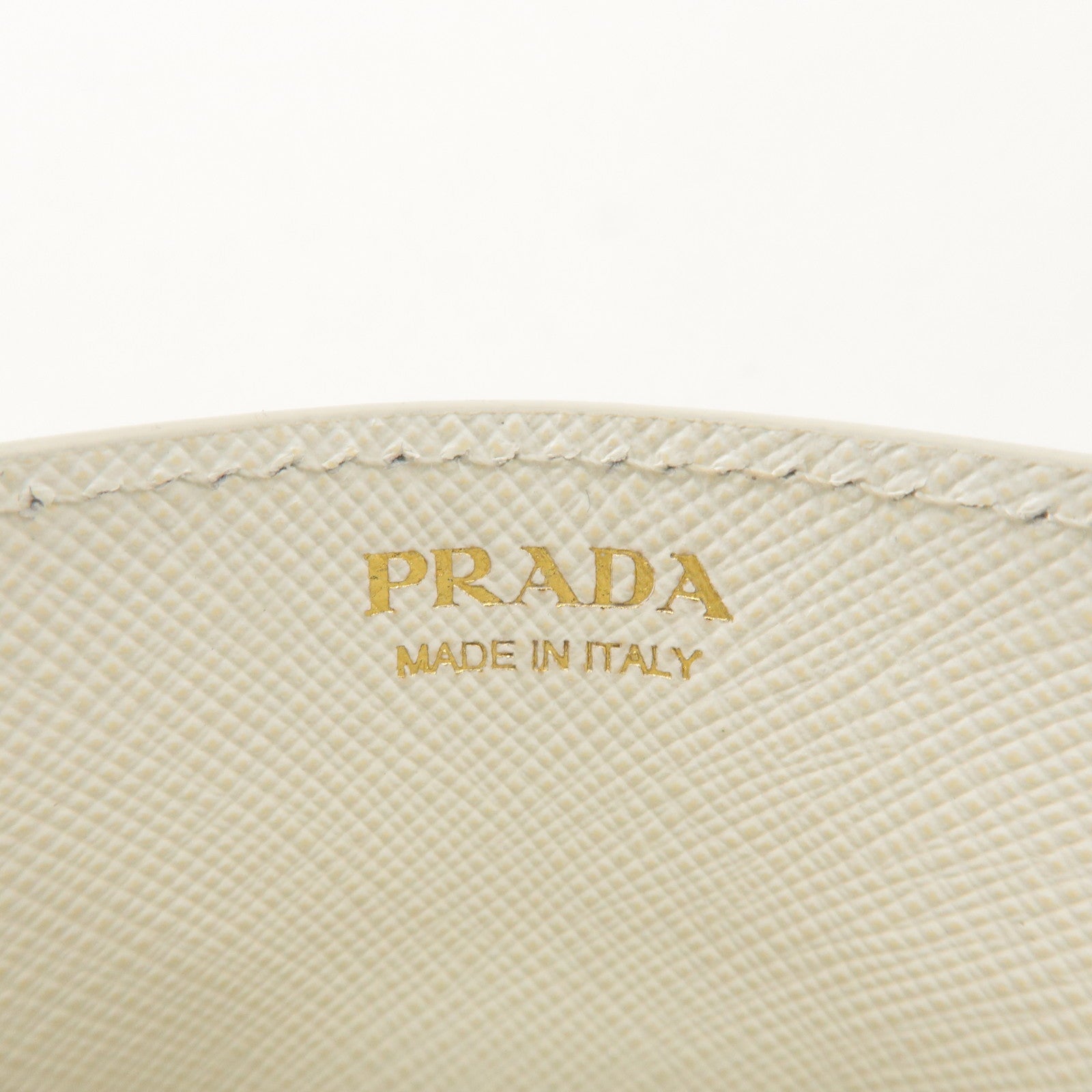 PRADA Saffiano Leather Lip Design Card Case White 1MC025