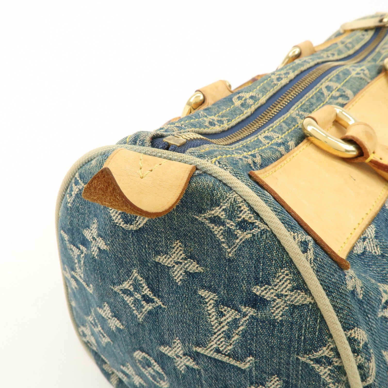 Louis Vuitton Monogram Denim Neo Speedy Boston Bag Blue M95019 Used