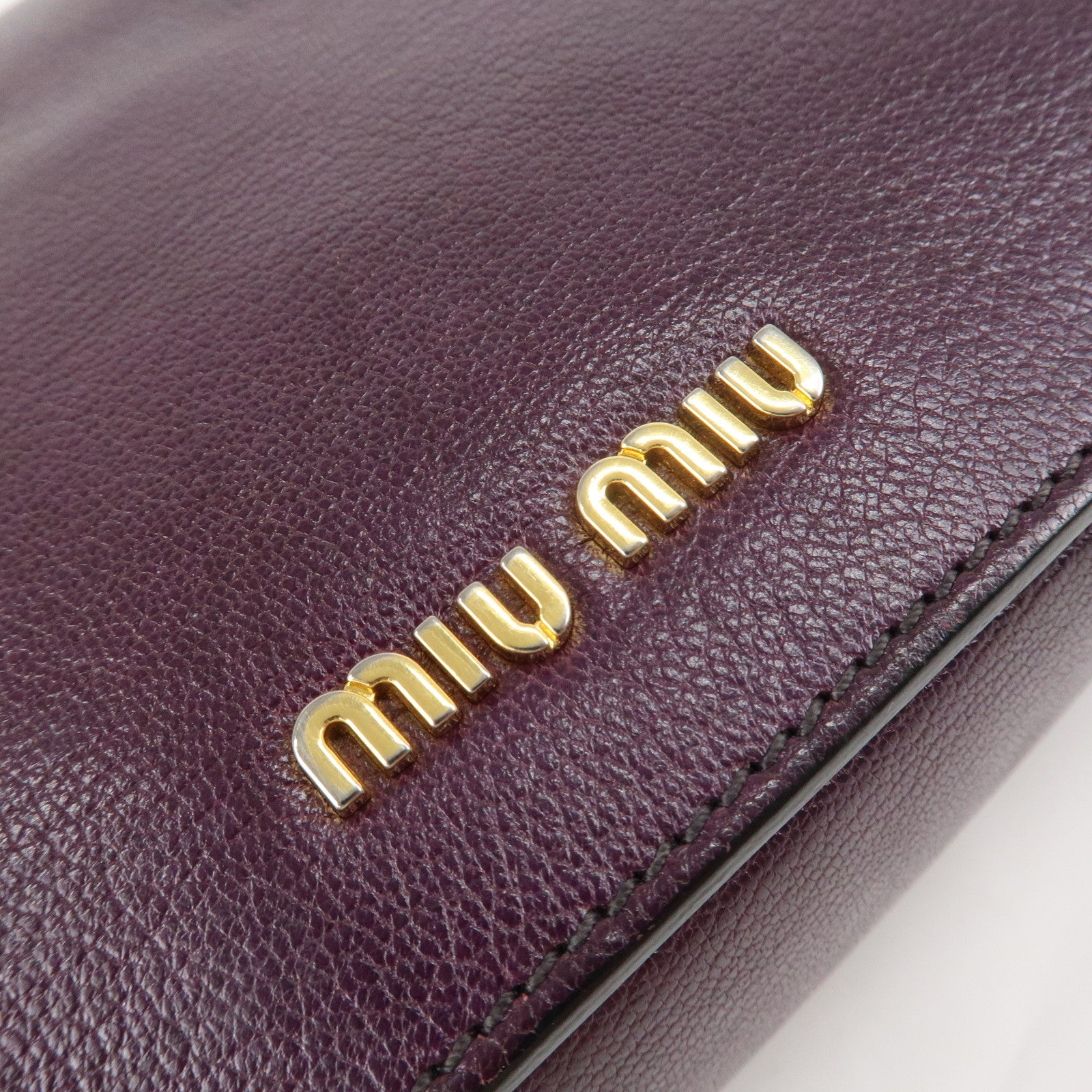 MIU MIU Leather Madras Bicolore 2Way Bag Hand Bag RN0726 Used