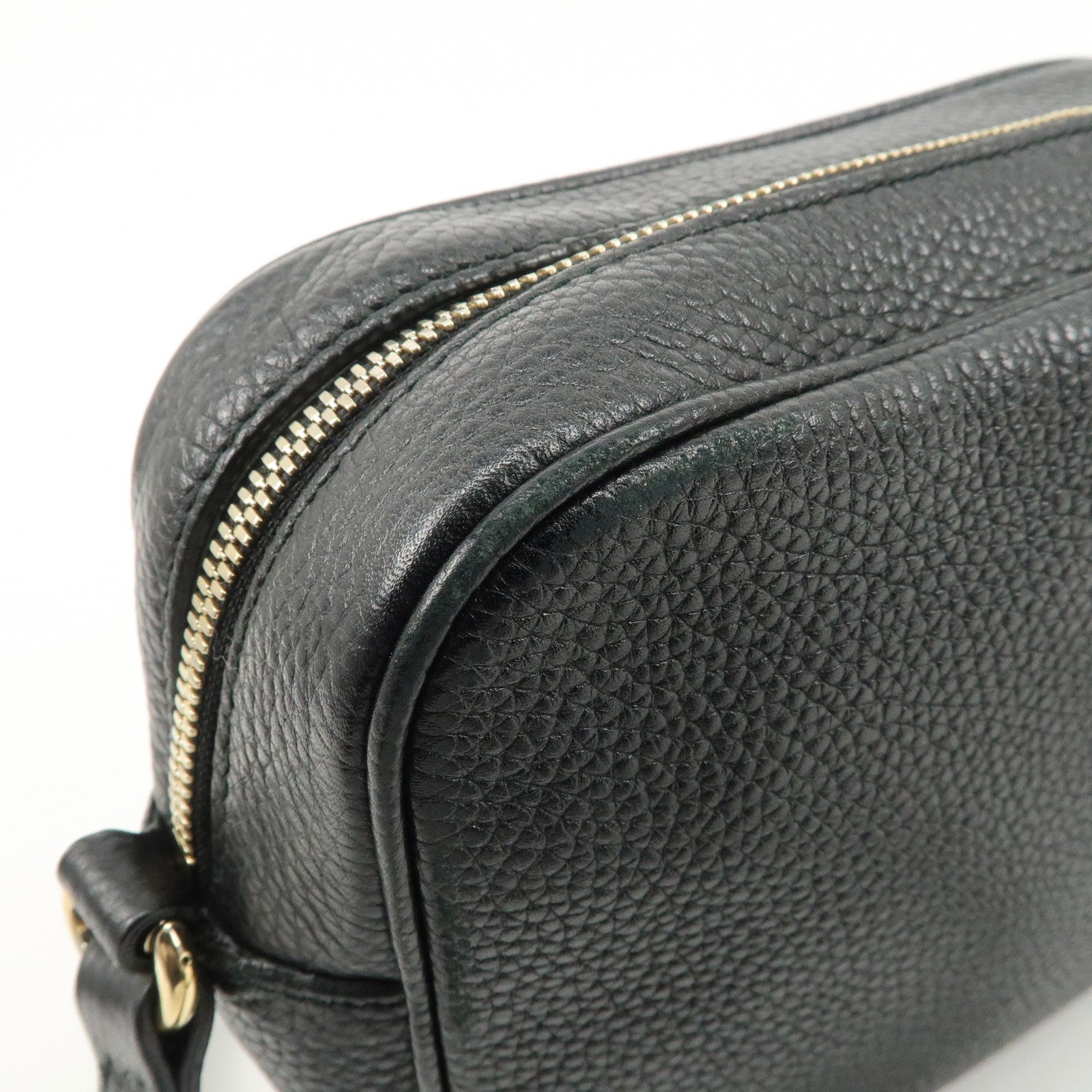 GUCCI SOHO Leather Small Disco Shoulder Bag Black 308364