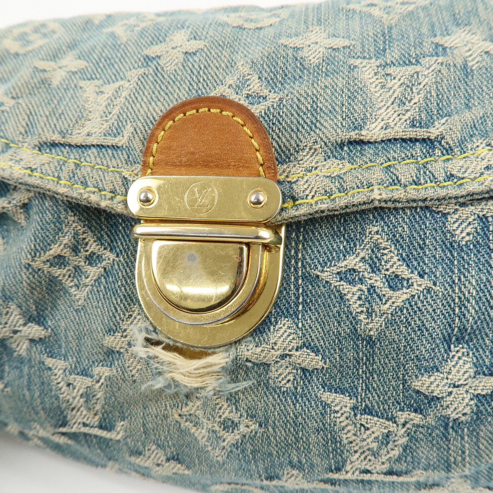 Louis Vuitton Monogram Denim Mini Pleaty Shoulder Bag M95050 Used