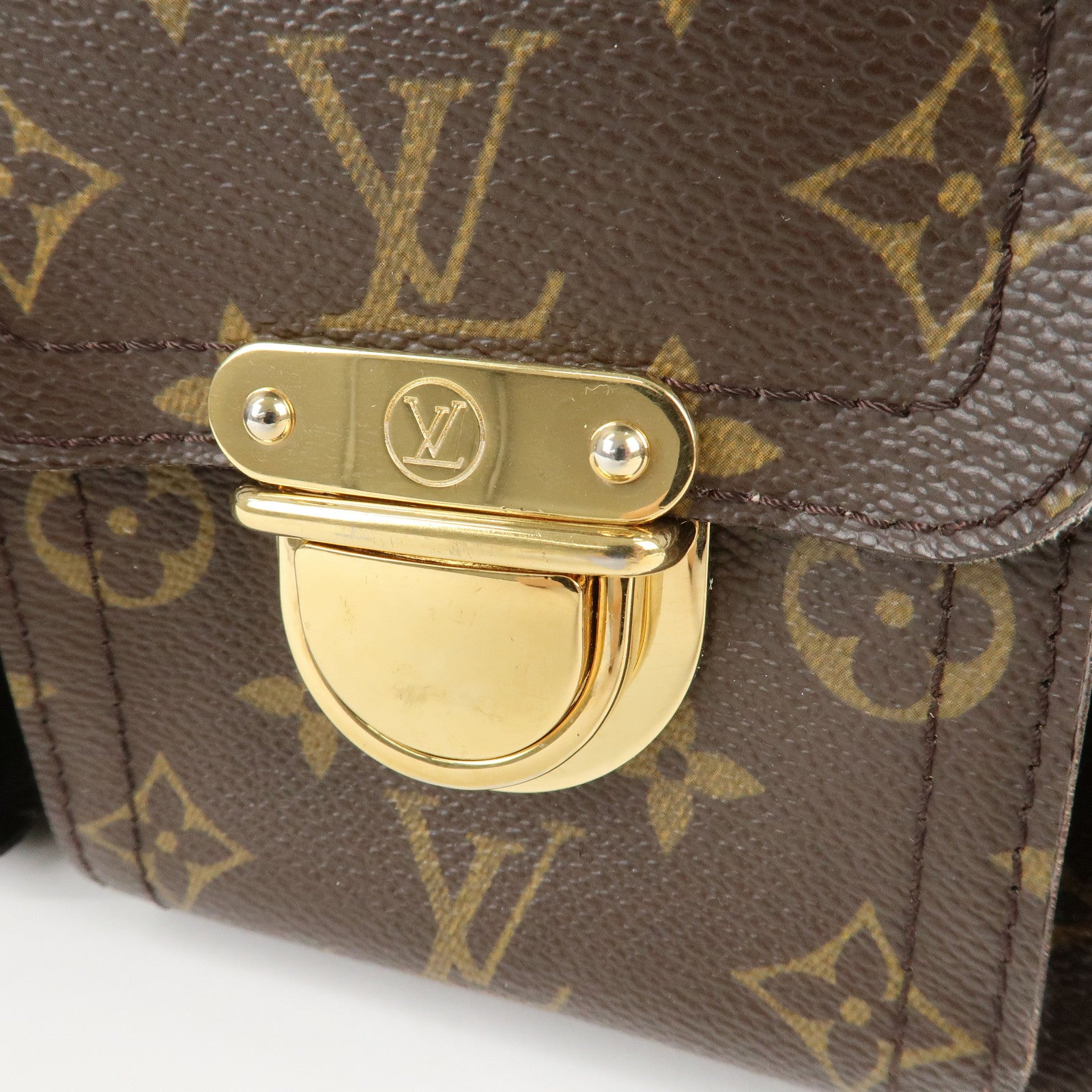 Louis Vuitton Monogram Manhattan PM Hand Bag Brown M40026 Used