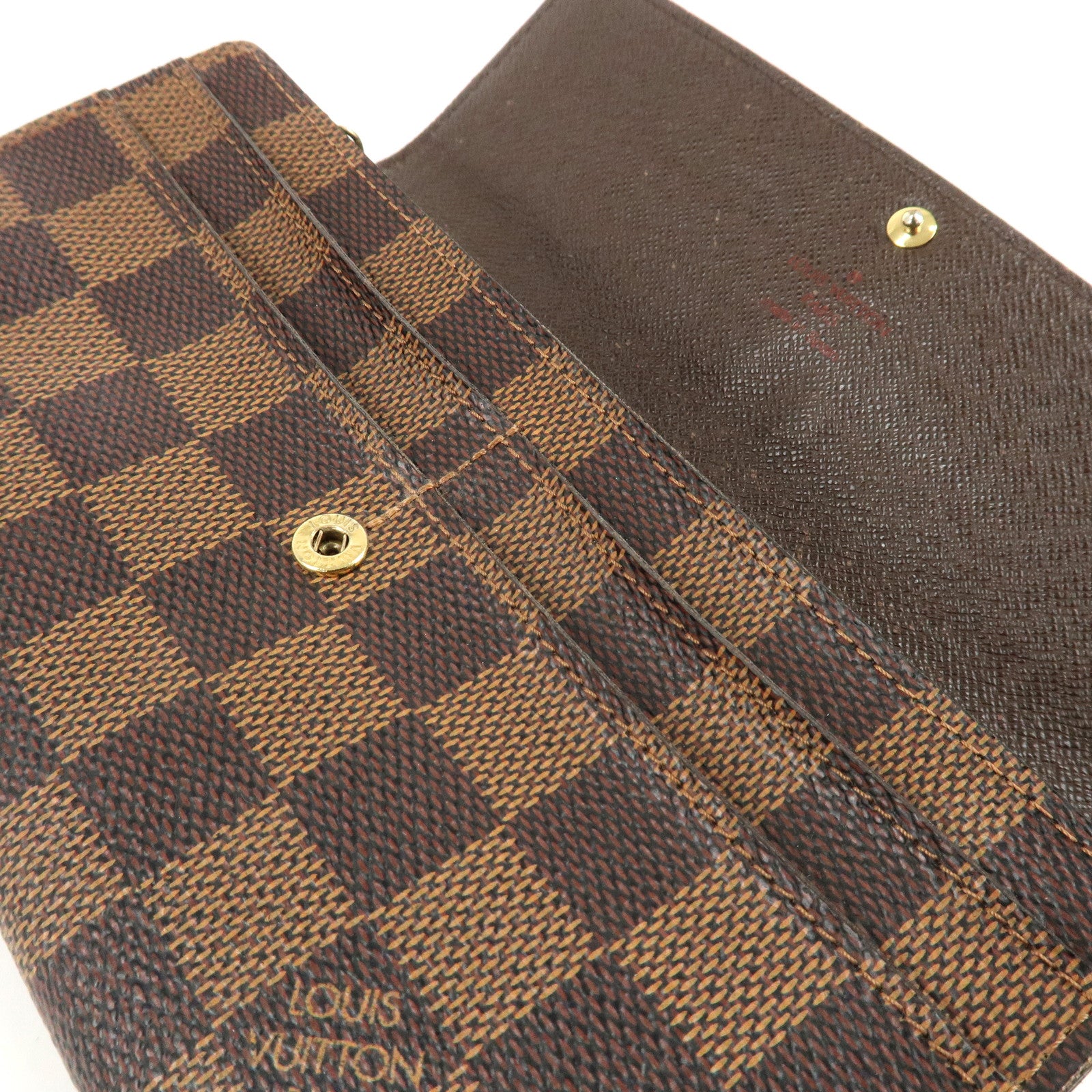 Louis Vuitton Damier Porte Monnaie Credit Long Wallet N61725 Used