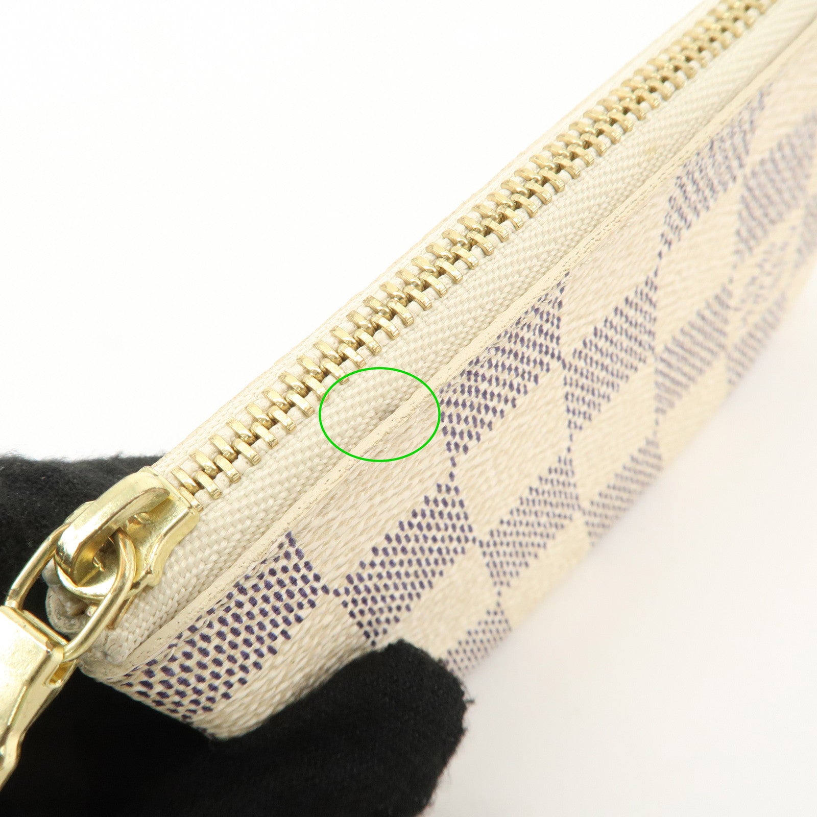 Louis Vuitton Damier Azur Pochette Cles Coin Case N62659 Used