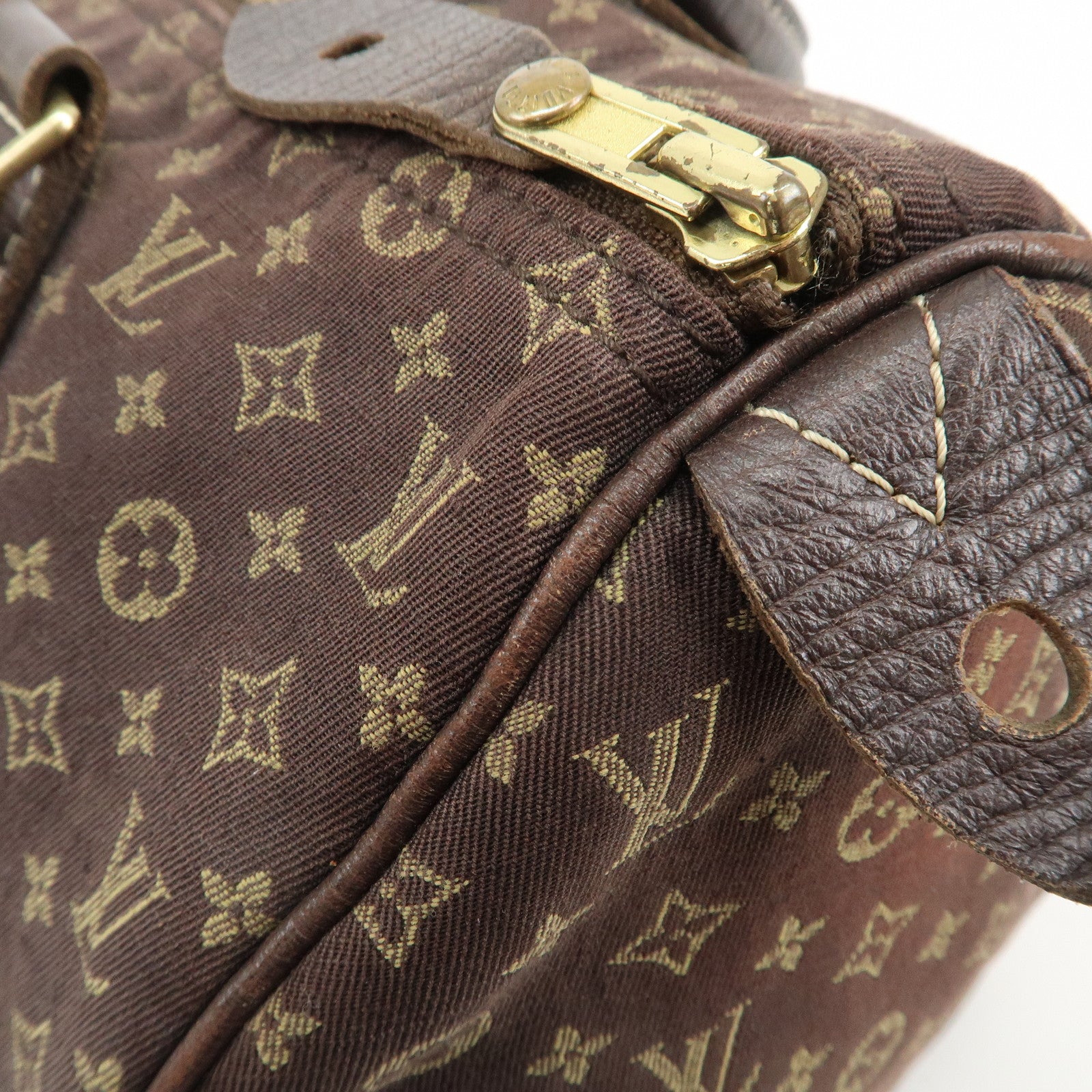 Louis Vuitton Monogram Mini Lin Speedy 30 Boston Bag Ebene M95224 Used