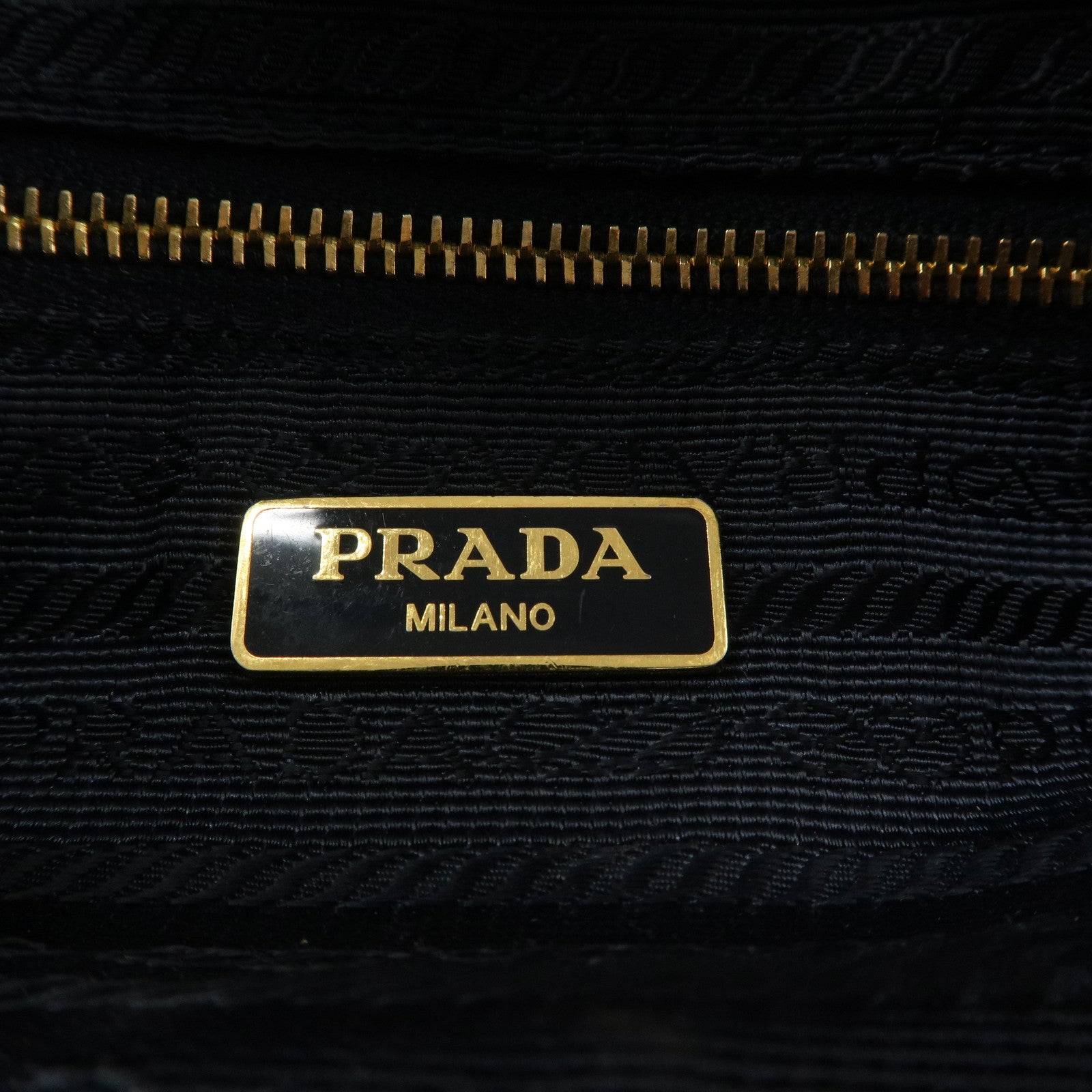 PRADA Logo Denim Cosmetic Pouch Blue