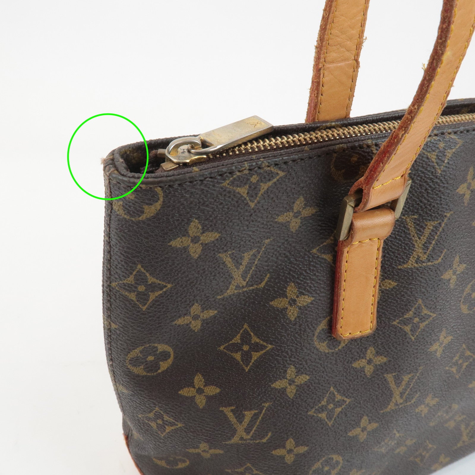 Louis Vuitton Monogram Cabas Piano Tote Bag Hand Bag M51148 Used