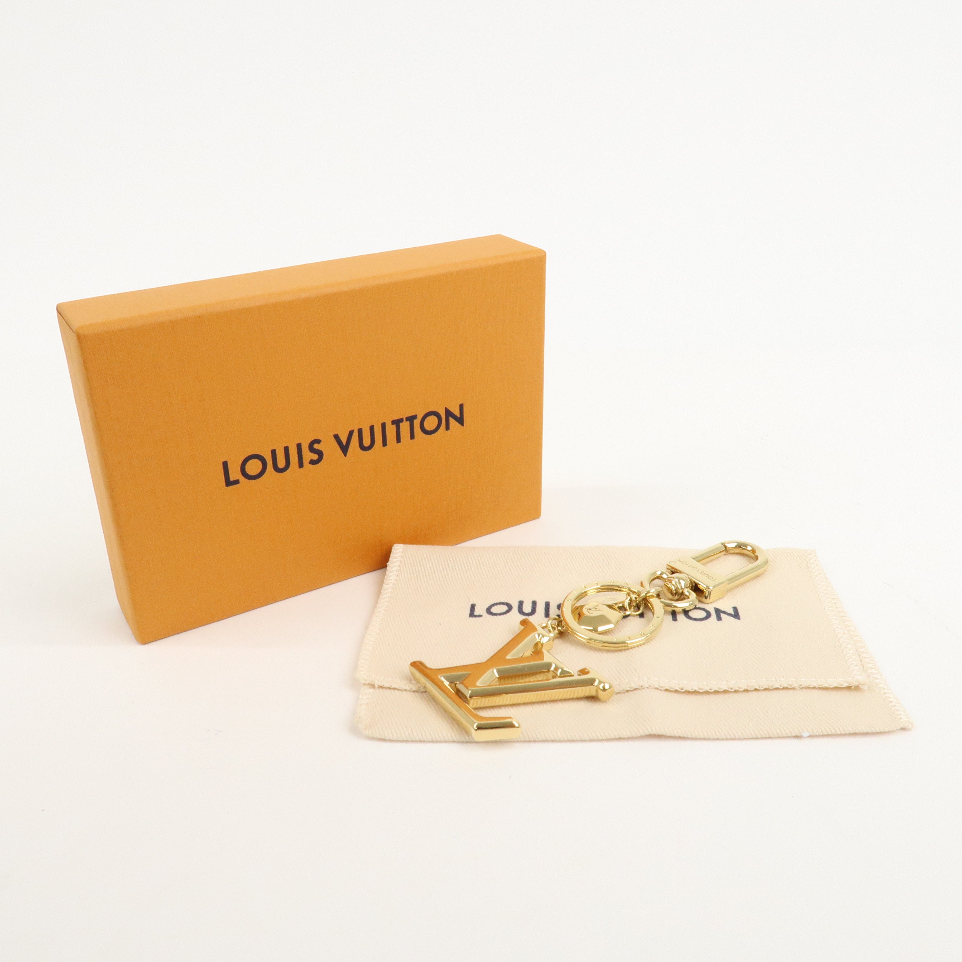 Louis Vuitton Key Holder LV Facettes Gold Bag Charm M65216 Used