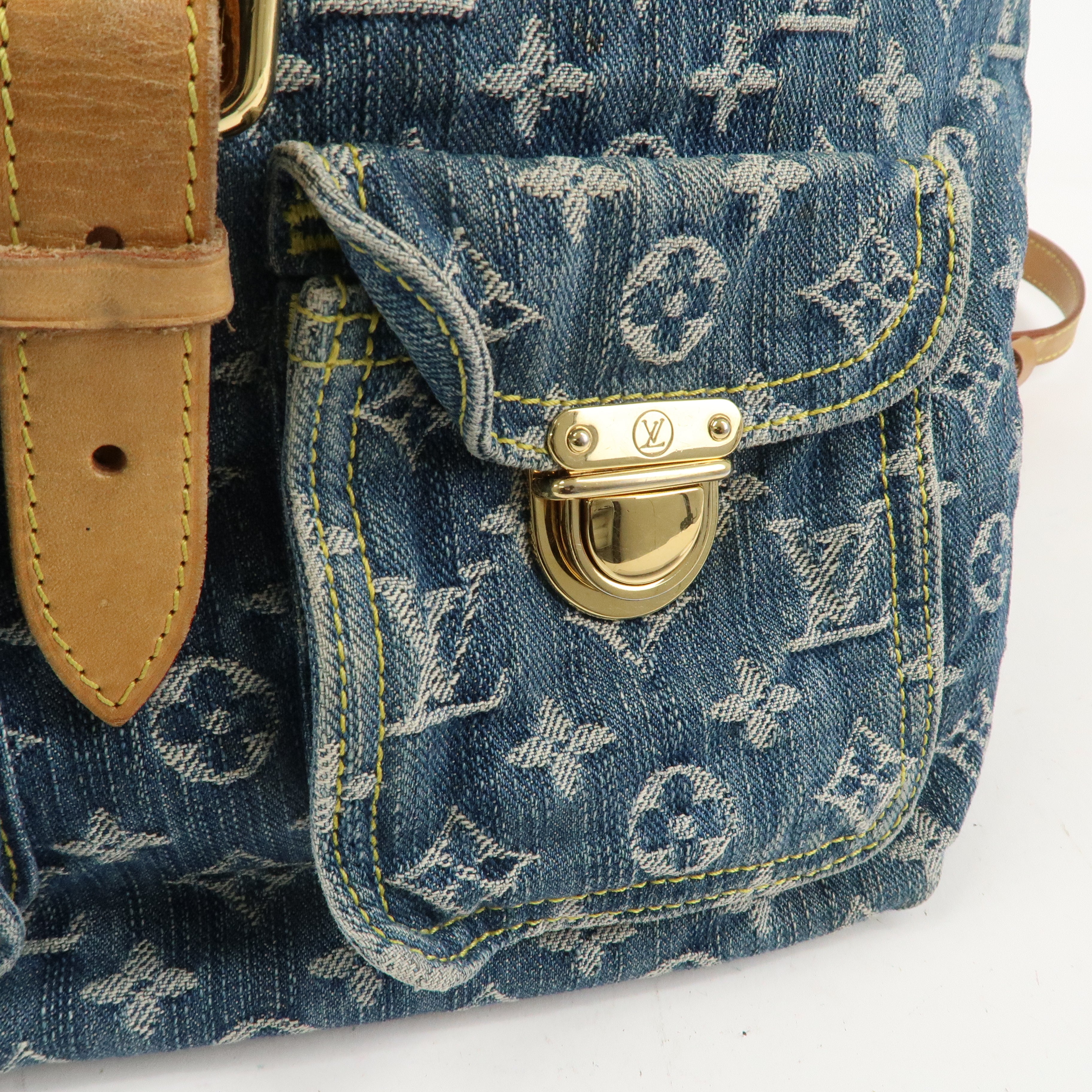 Louis Vuitton Monogram Denim Sac a Dos GM Back Pack Blue M95056