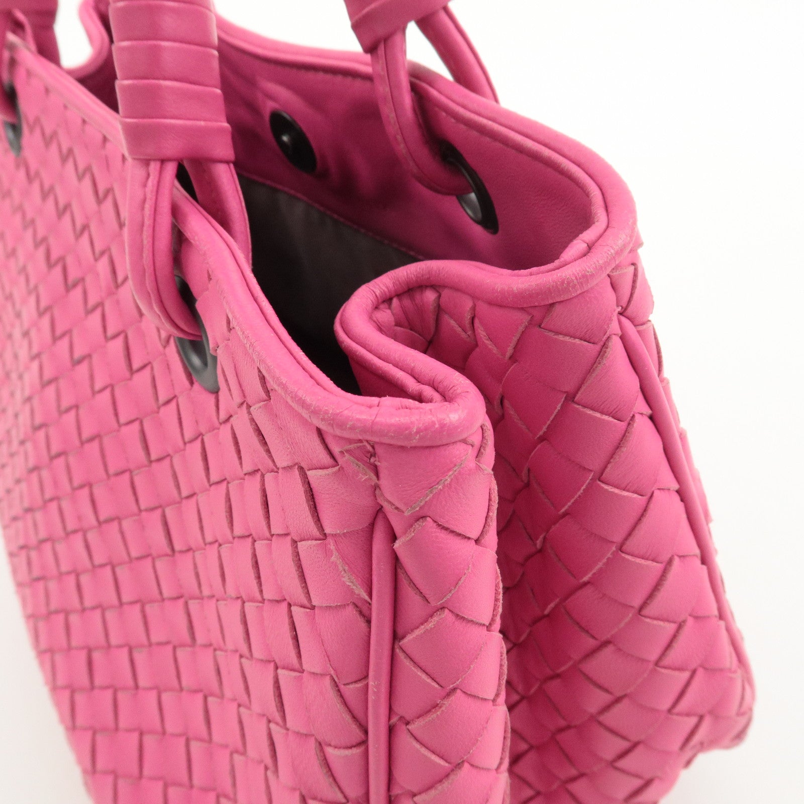 BOTTEGA VENETA Intrecciato Leather Handbag Pink