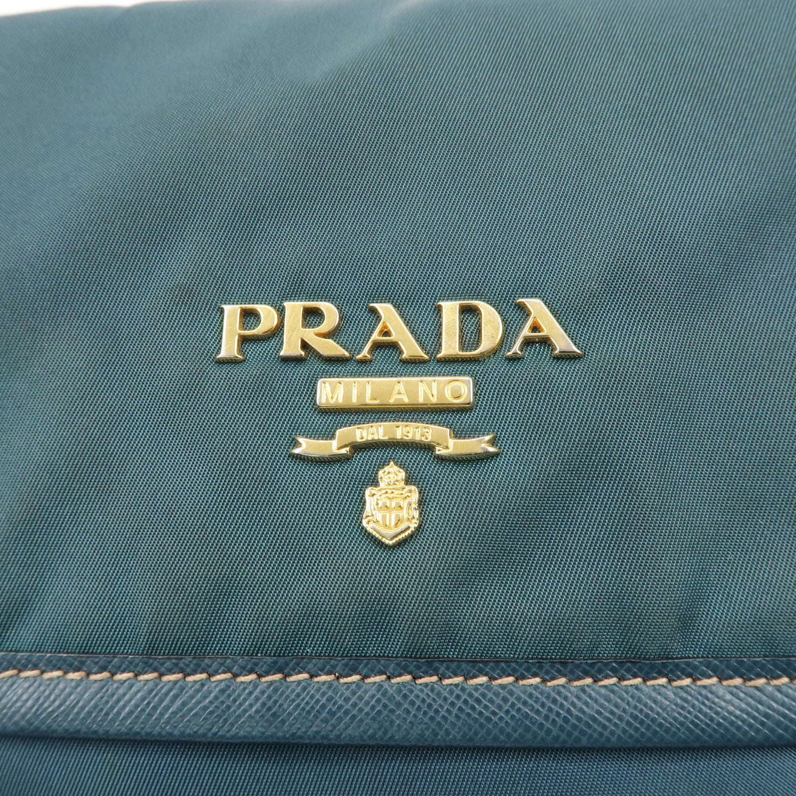 PRADA Nylon Leather Shoulder Bag Crossbody Bag Green BT0772