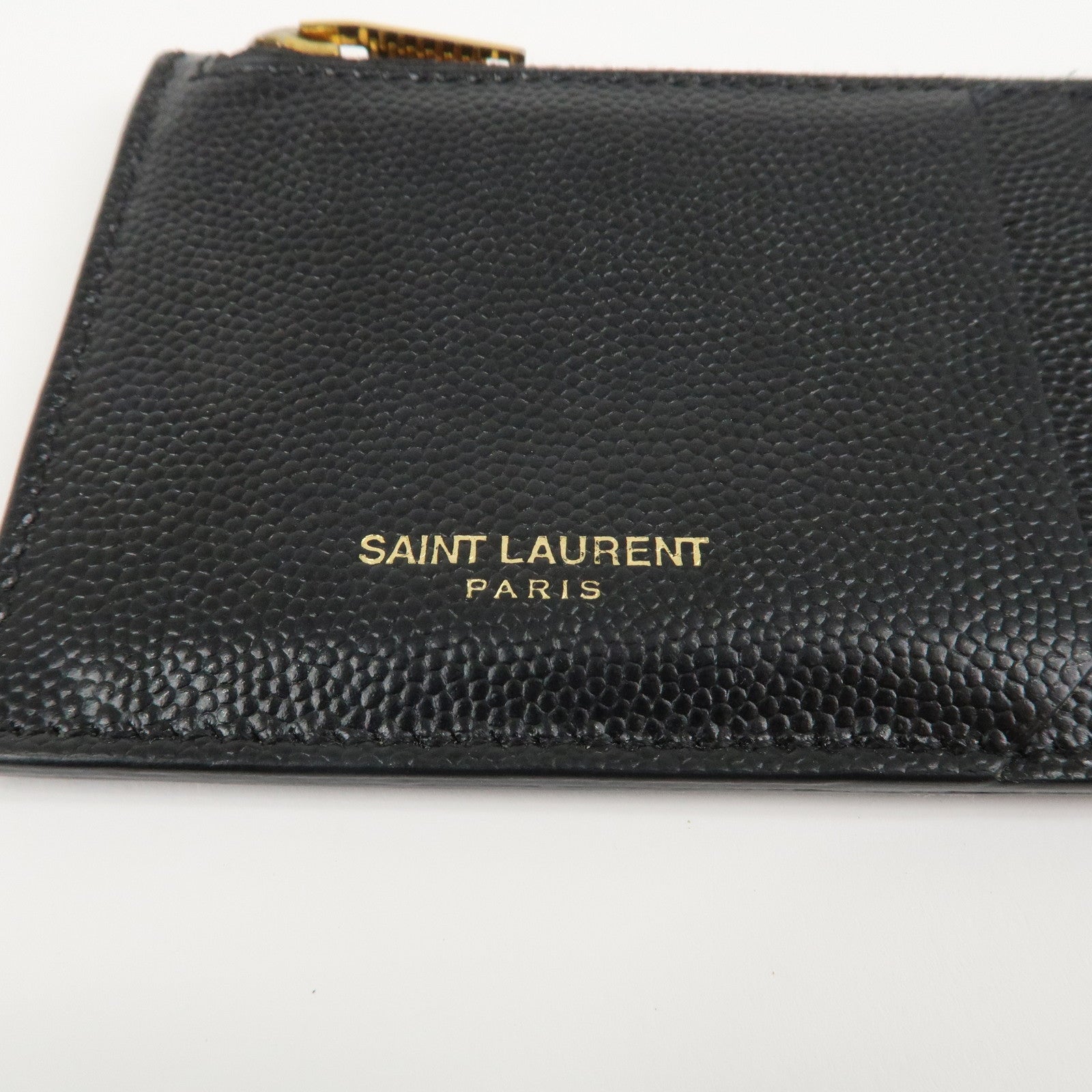 Saint Laurent Paris Leather Coin Case Card Case Black Used