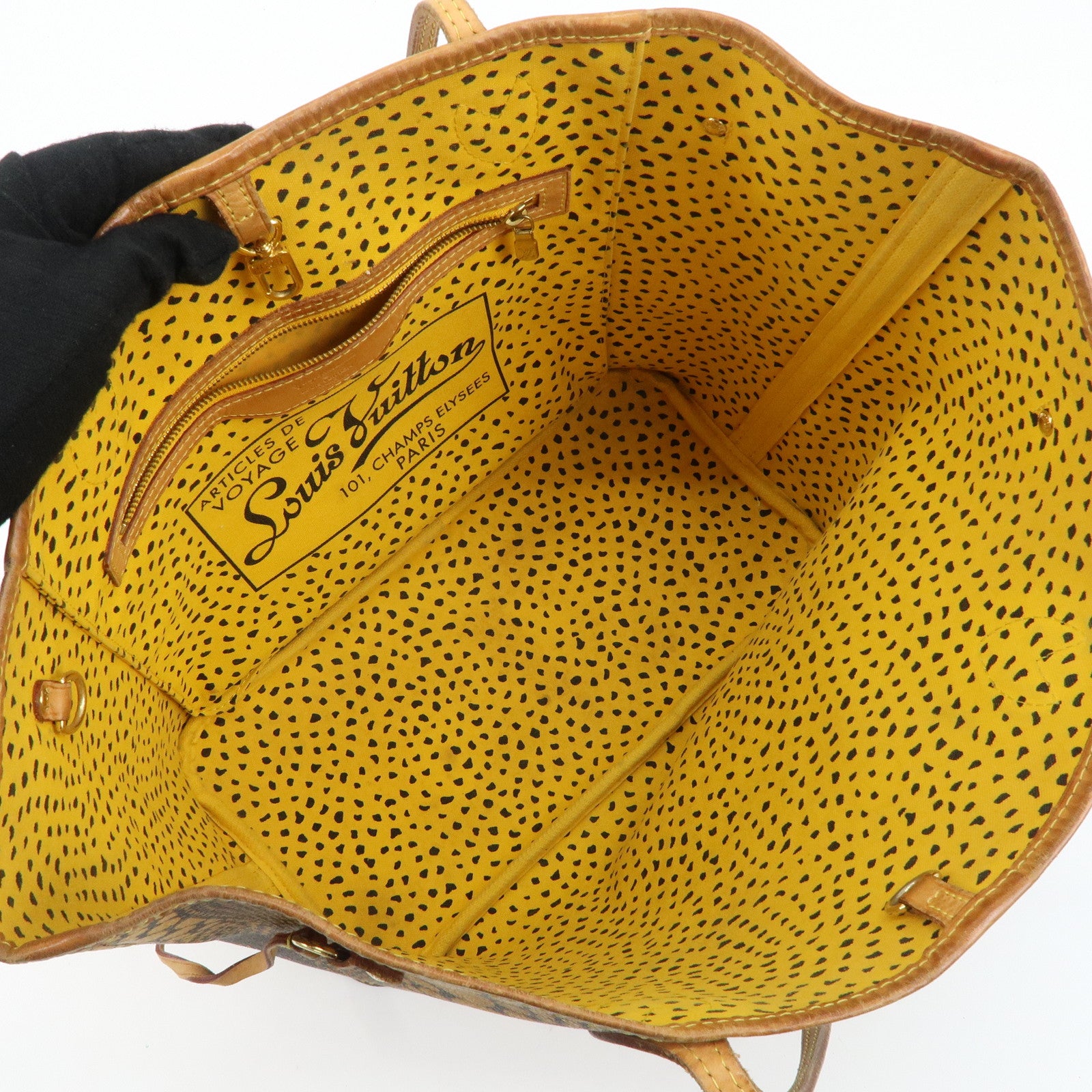 Louis Vuitton Yellow Pumpkin Dots Yayoi Kusama Neverfull MM M40685 Used