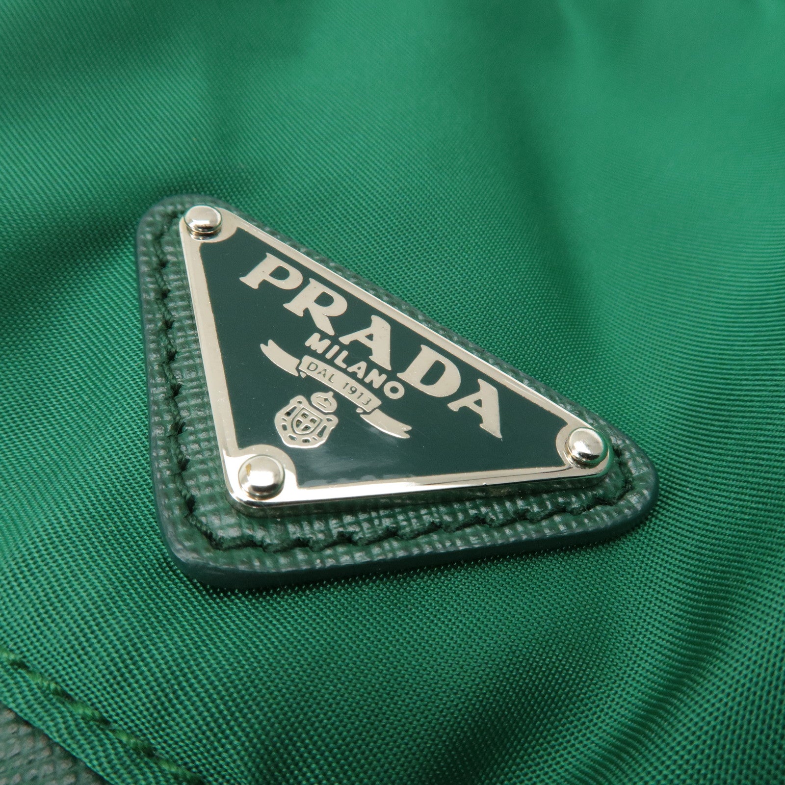 PRADA Nylon Leather Backpack Ruck Sack Green 1BZ032