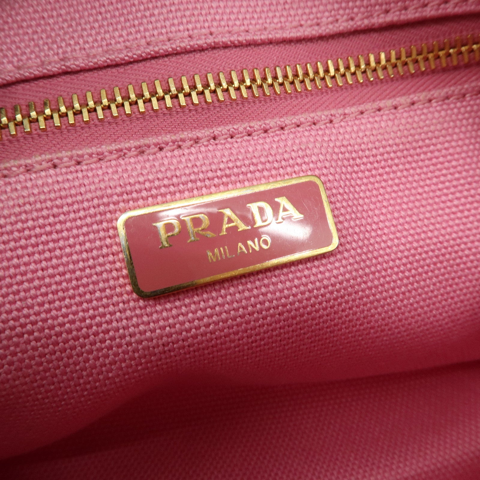 PRADA Capana Canvas Pouch Pink White Stripe 1NA021