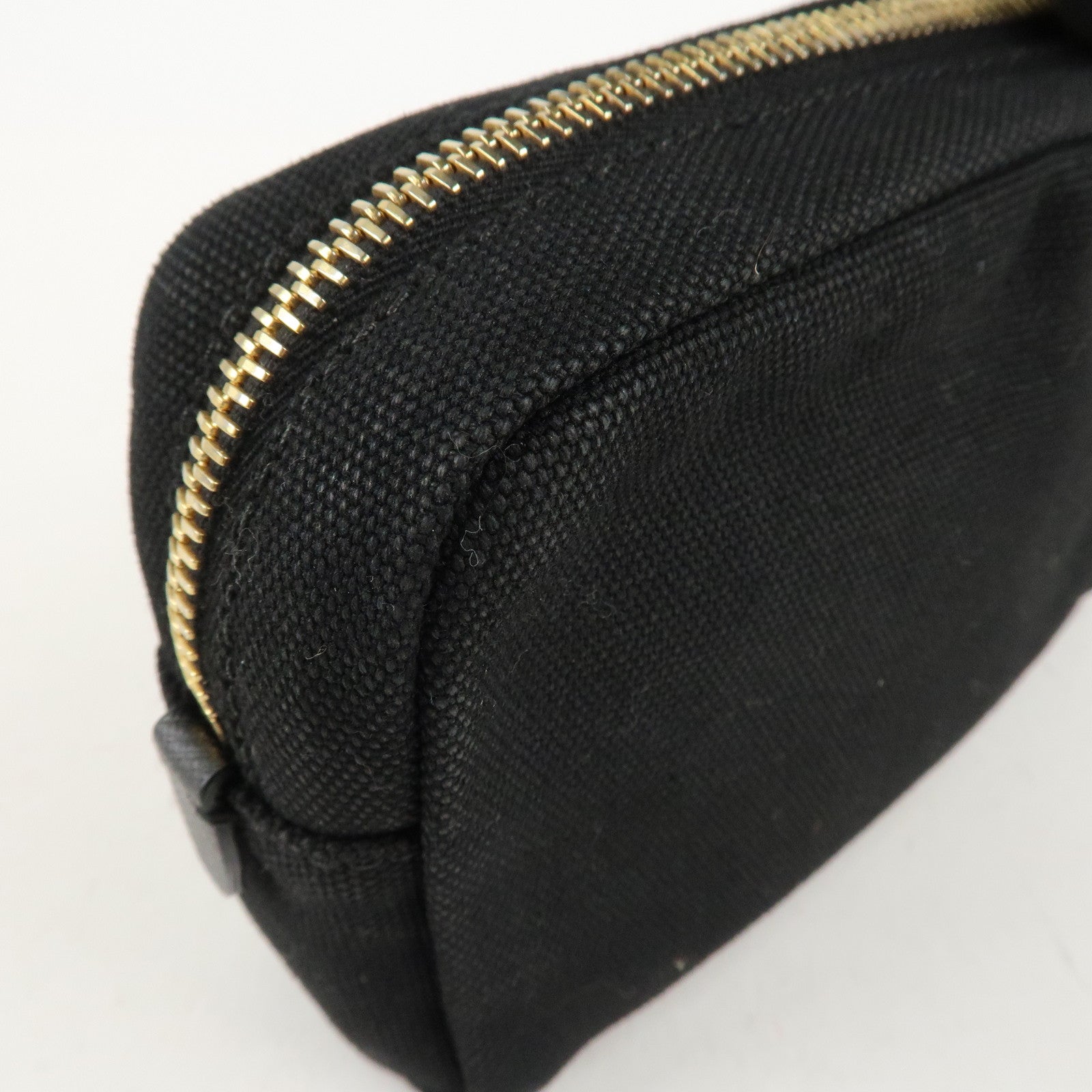 PRADA Canvas Pouch Cosmetic Pouch Black Used