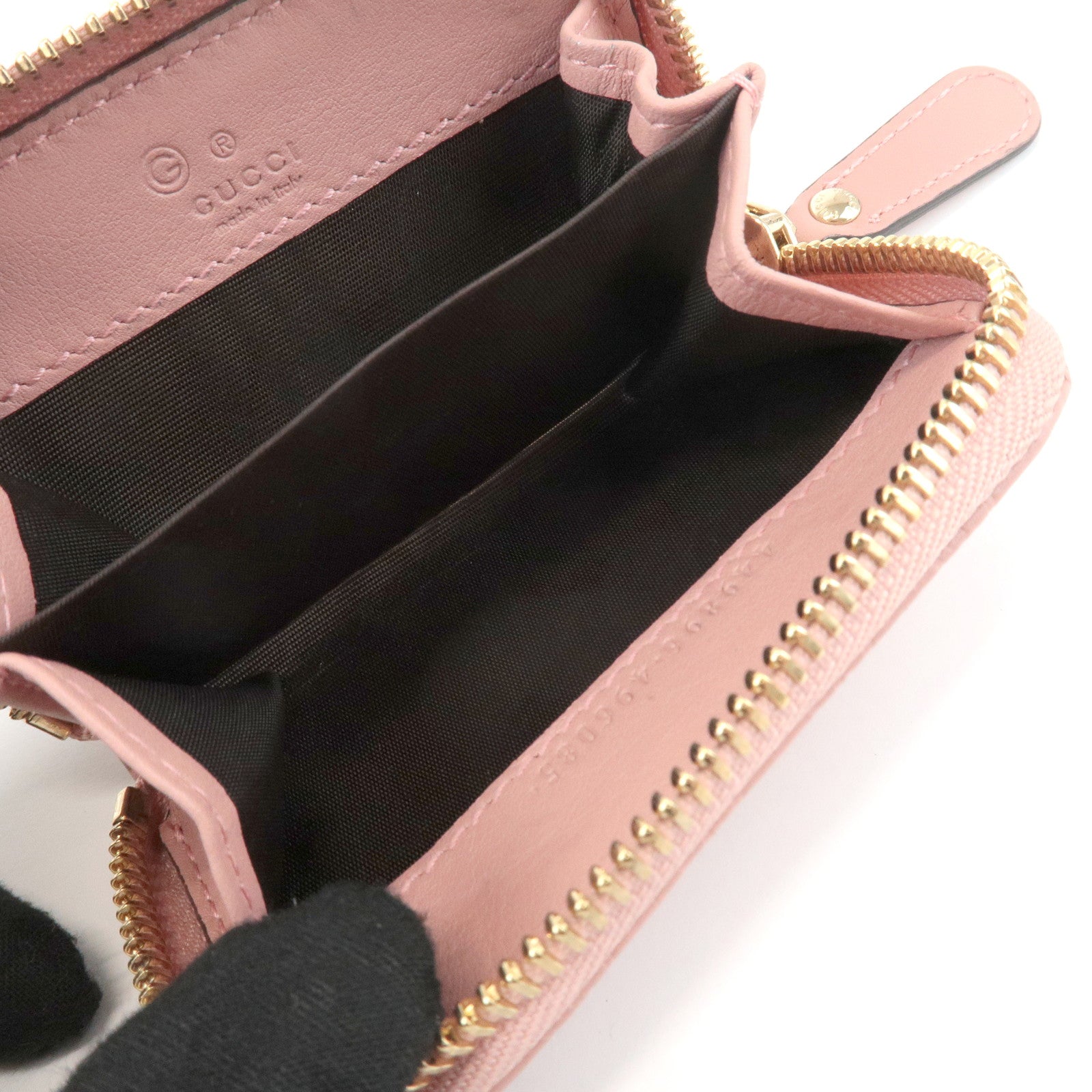 GUCCI Micro Guccissima Leather Mini Coin Case Pink 449896