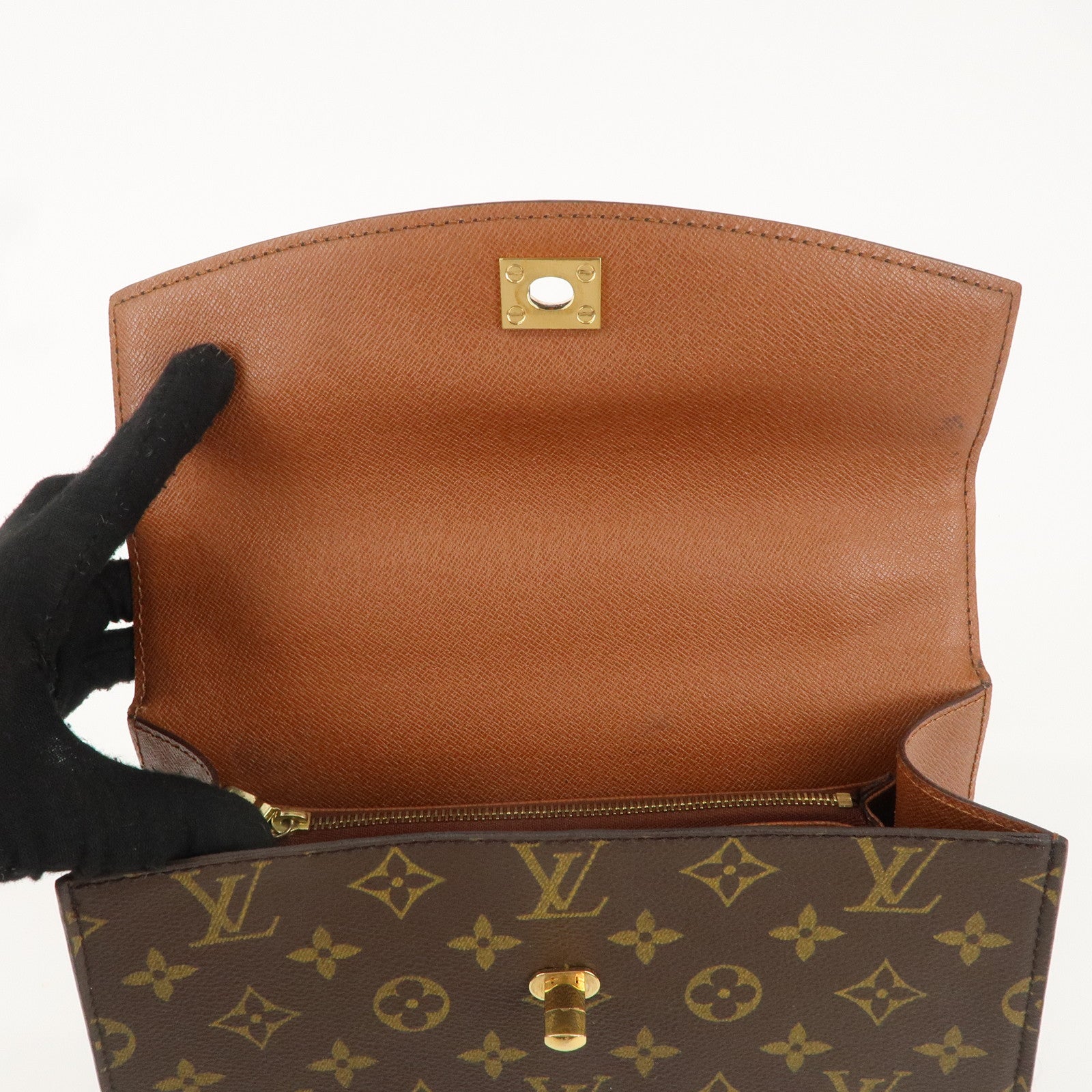 Louis Vuitton Monogram Malesherbes Hand Bag Brown M51379