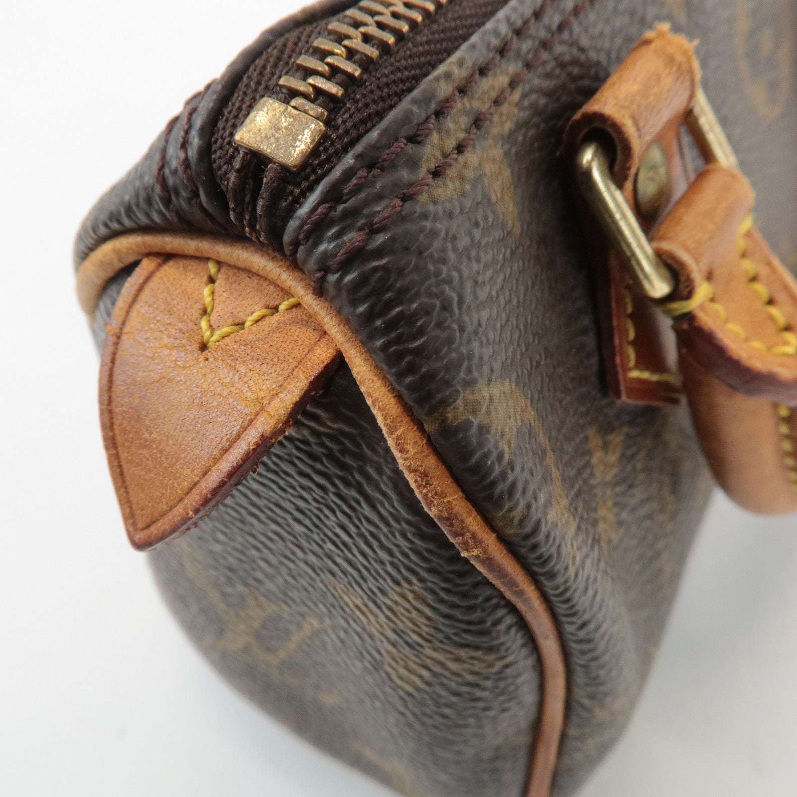 Louis Vuitton Monogram Mini Speedy Hand Bag Brown M41534 Used