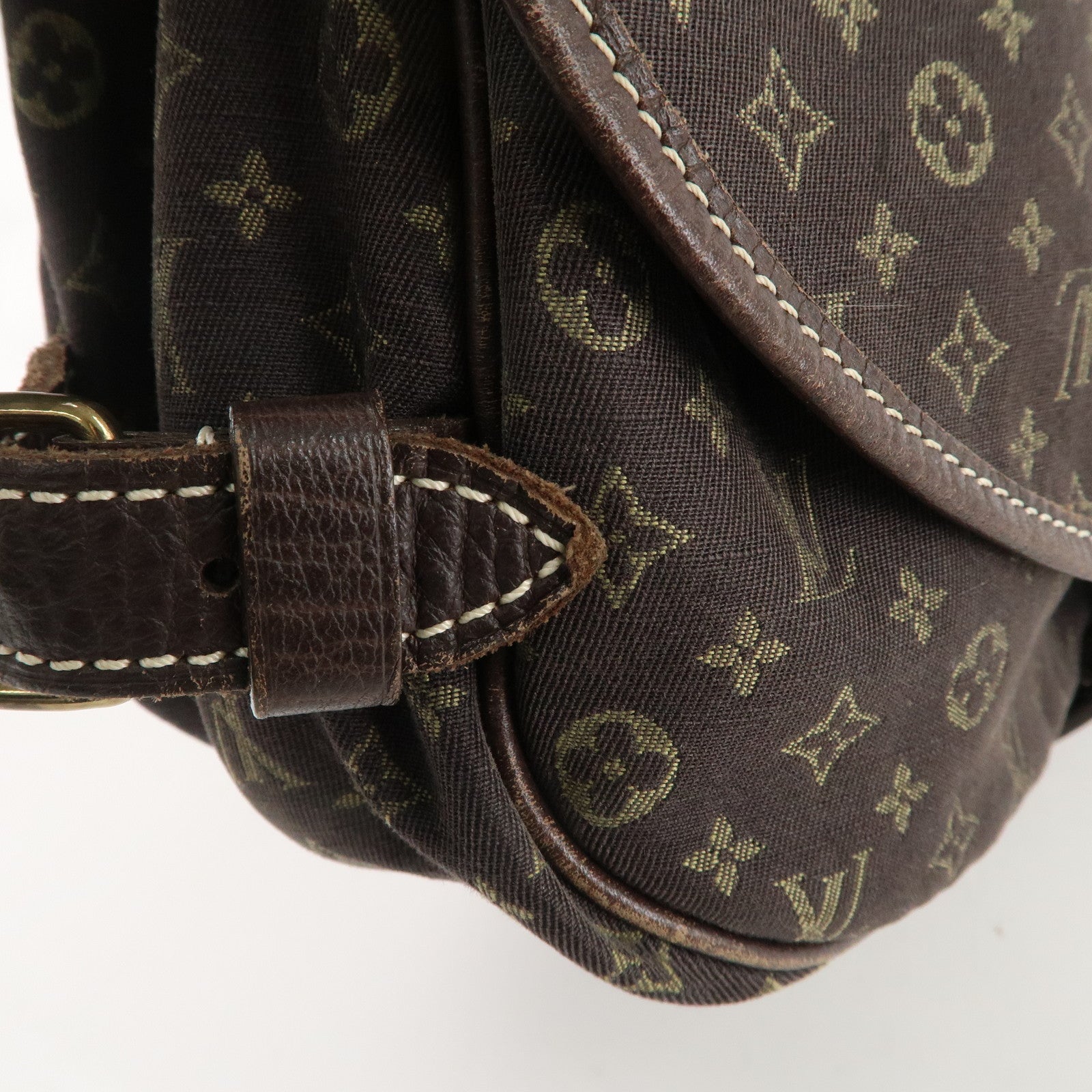 Louis Vuitton Monogram Mini Lin Saumur 30 Ebene Brown M95227