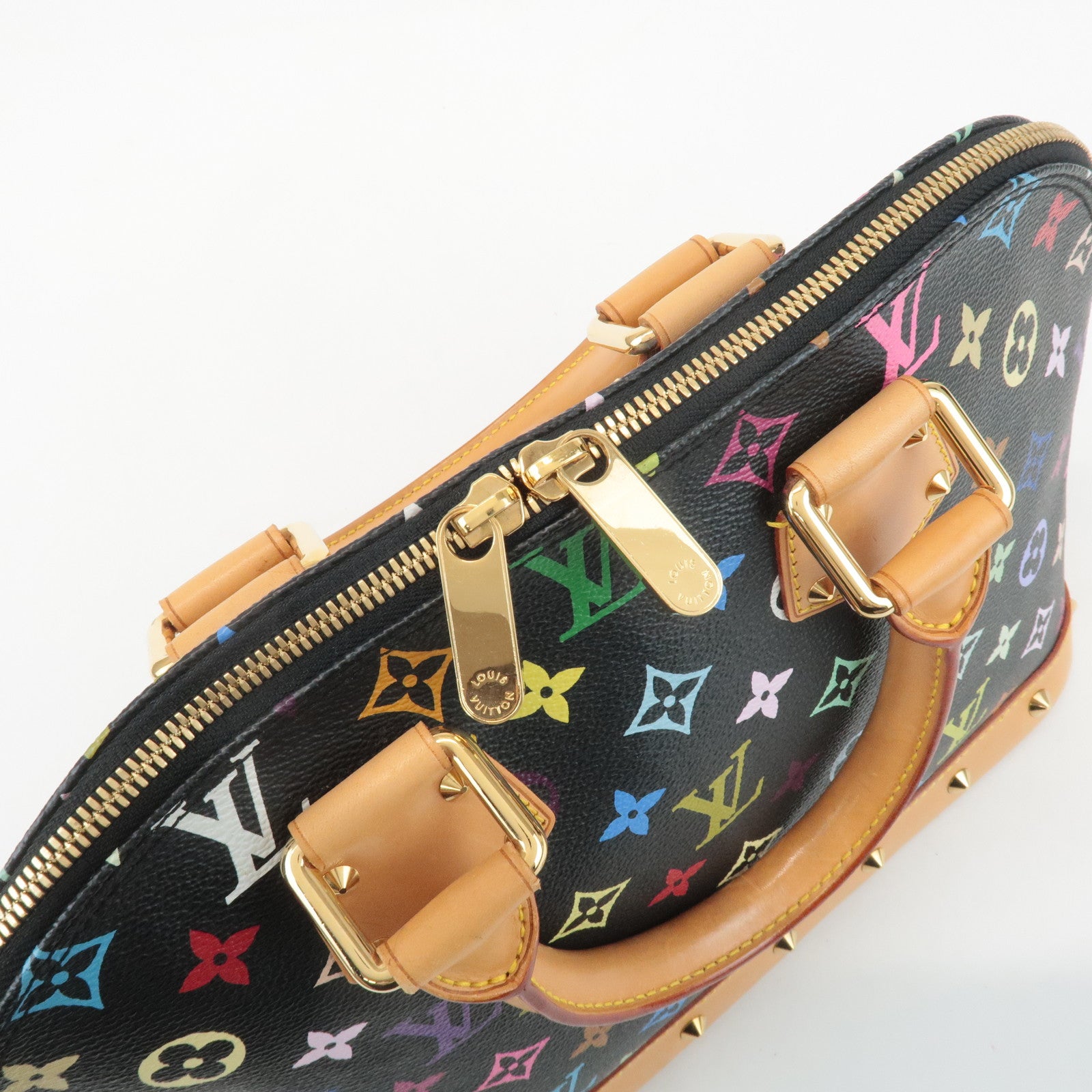 Louis Vuitton Monogram Multicolor Alma Hand Bag Noir M92646